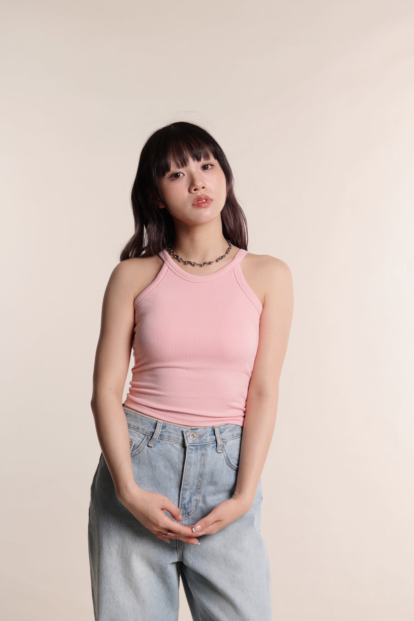 Ribbed Slim Bra Top (Pink)