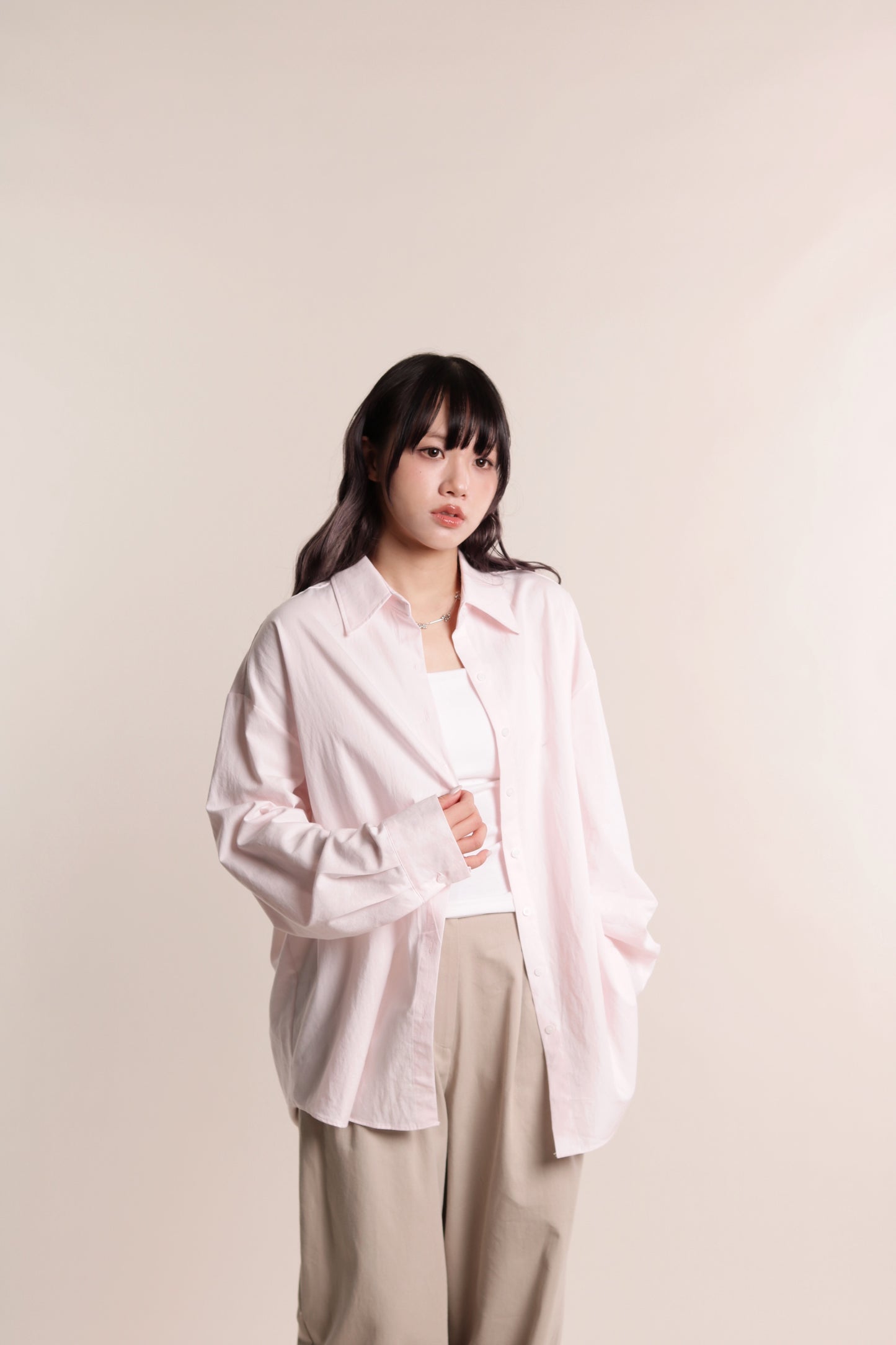 Oversized Boyfriend Shirt (Pink)
