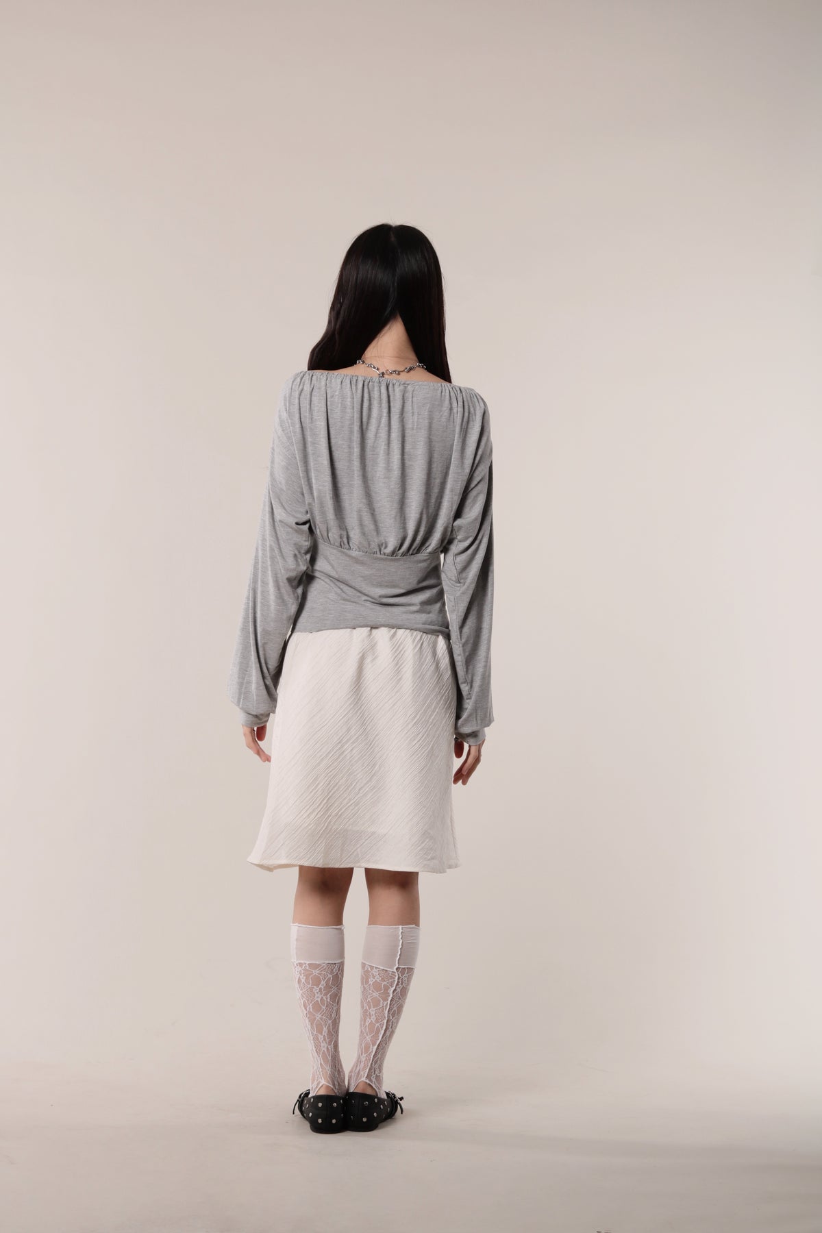 Luna Gathered Top (Grey)