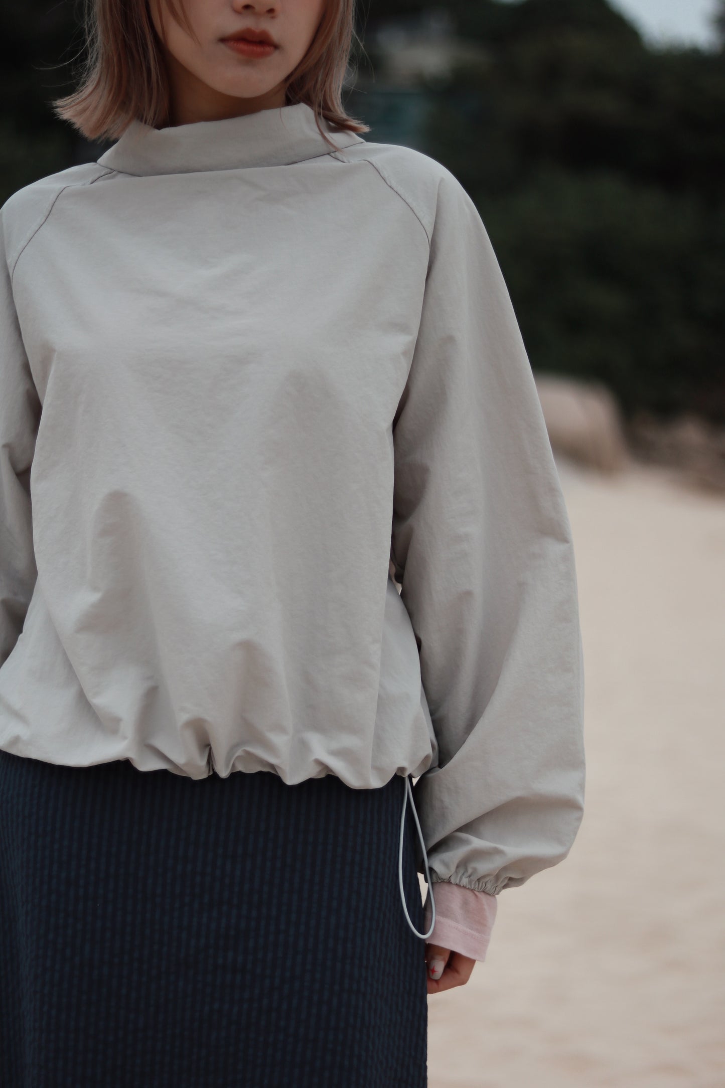 Funnel Neck Top (Grey)