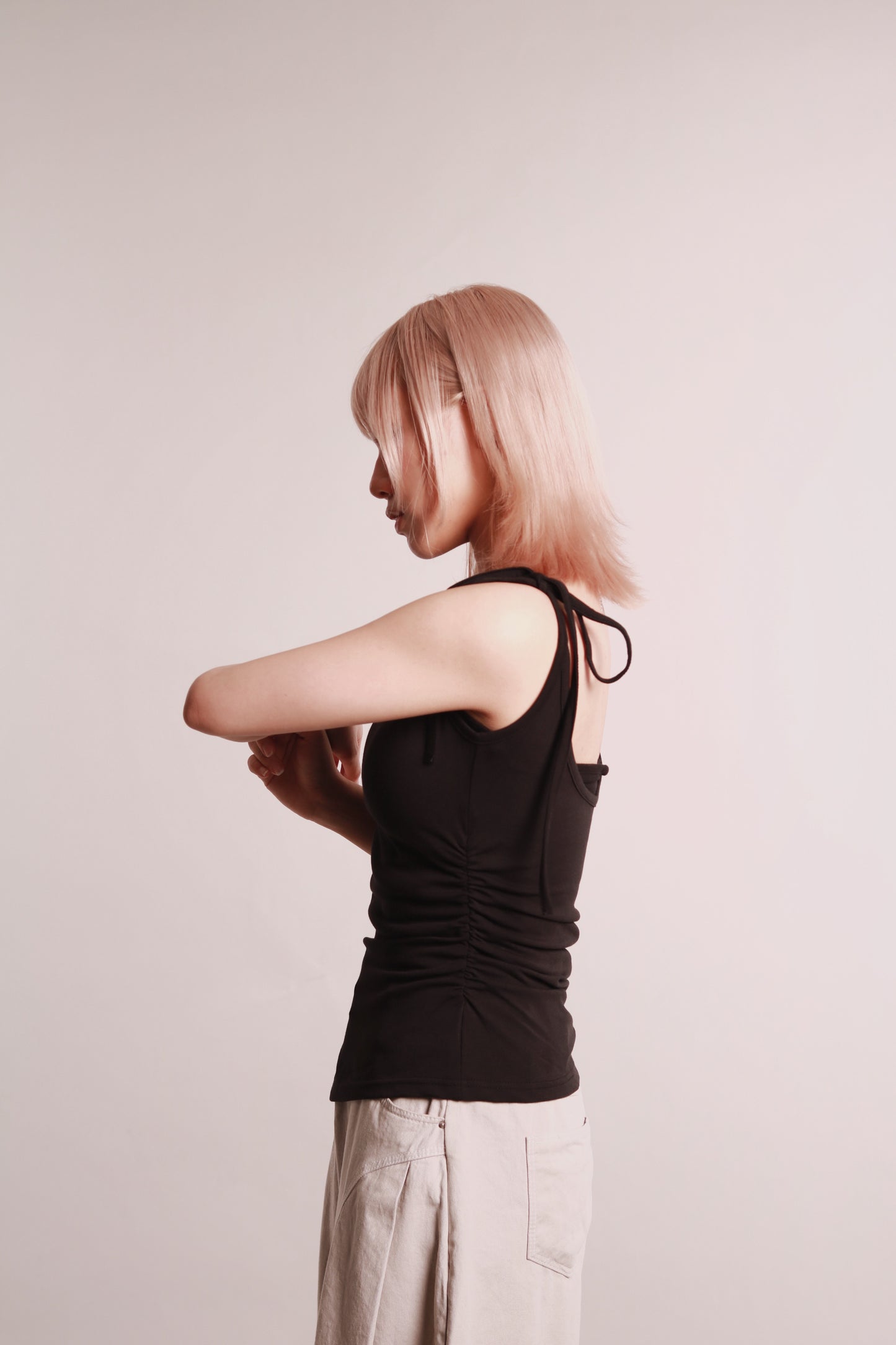 Side Cut Dance Top (Black)