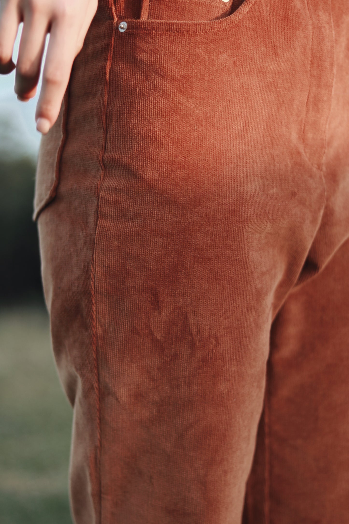 Corduroy Bootcut Pants (Brown)