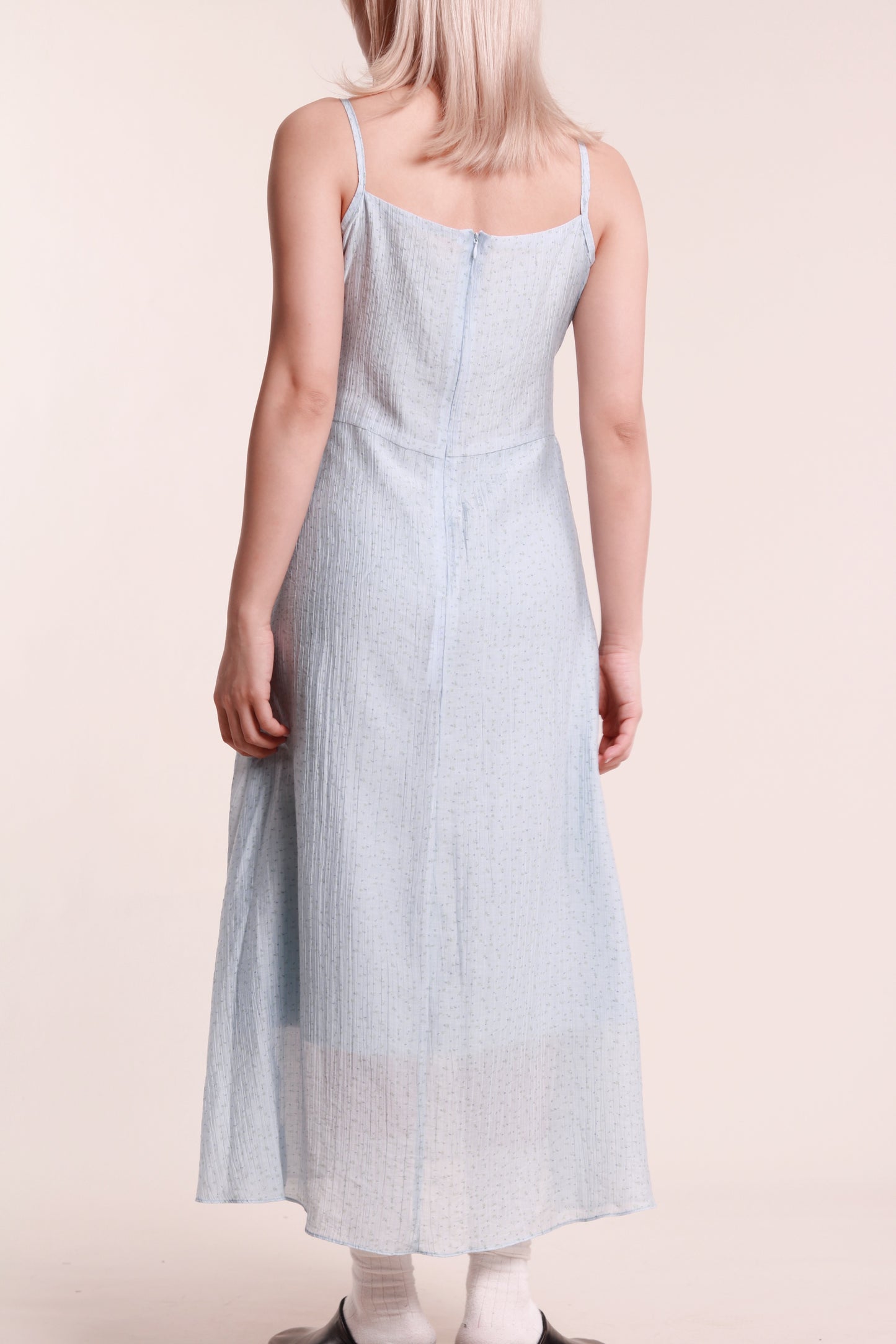 Floral Sleeveless Dress (Blue)