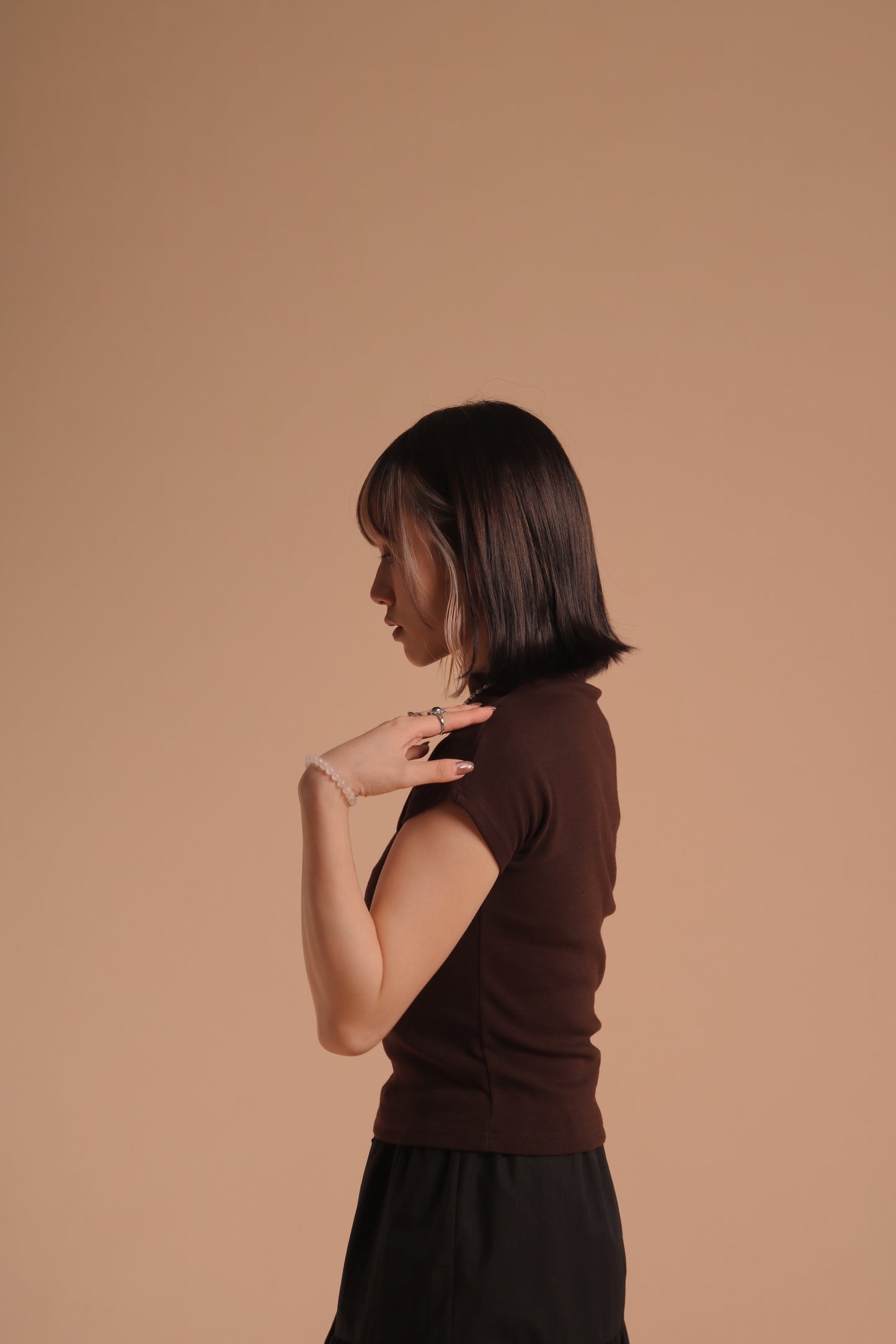 Cap Sleeve Tee (Brown)