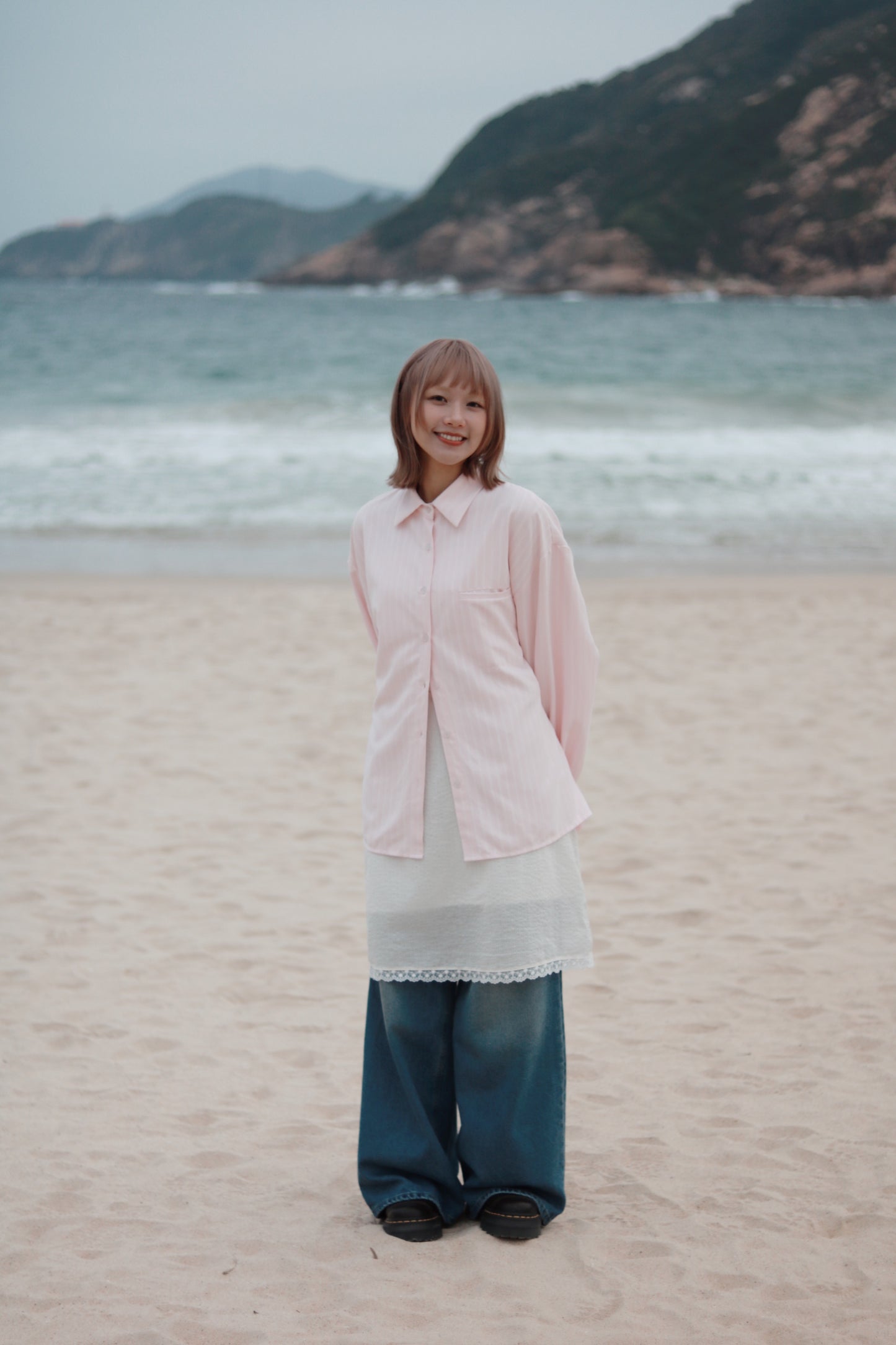 Relaxed Belt Shirt (Pink)