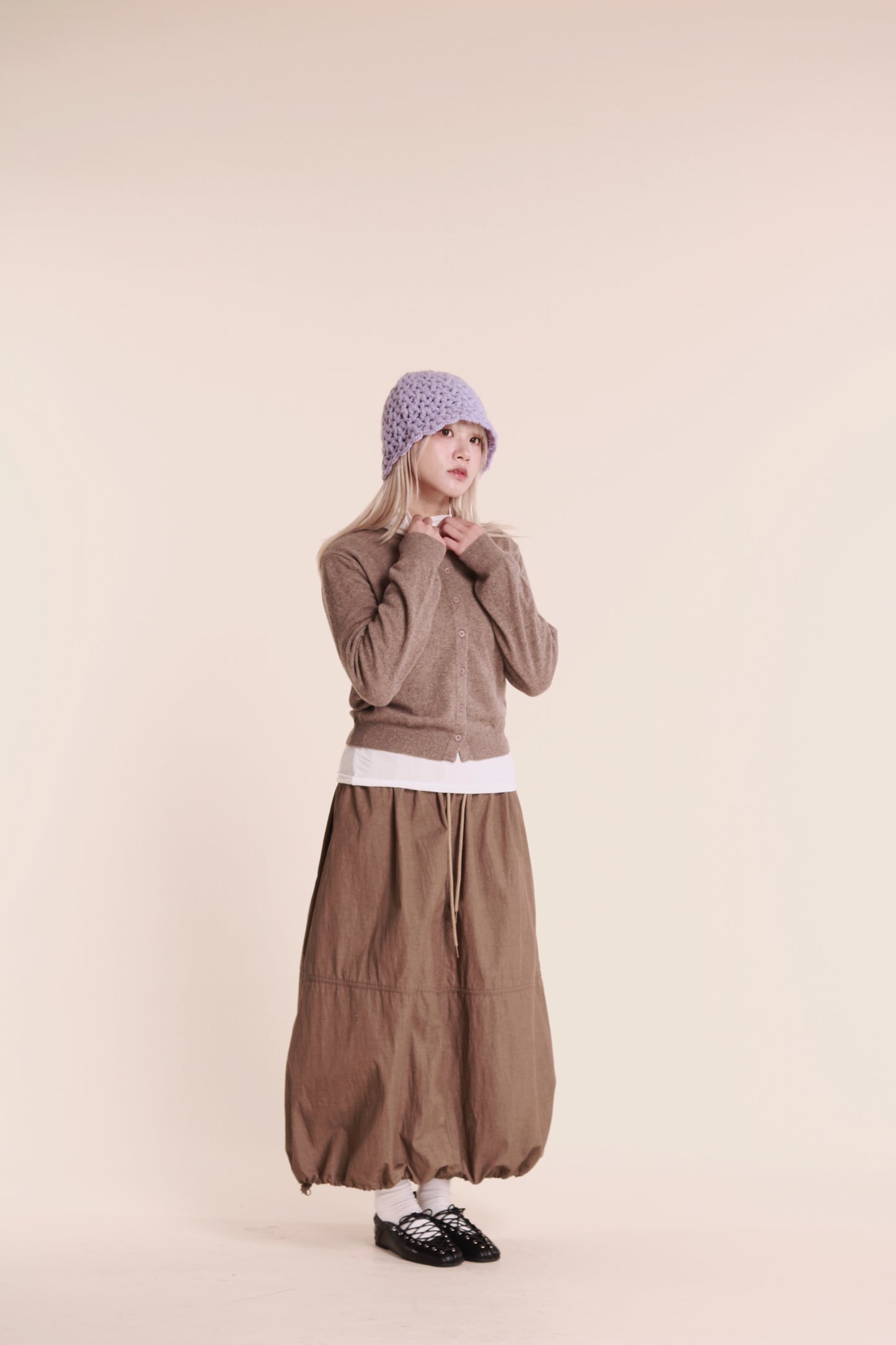 Knit Bucket Hat (Purple)