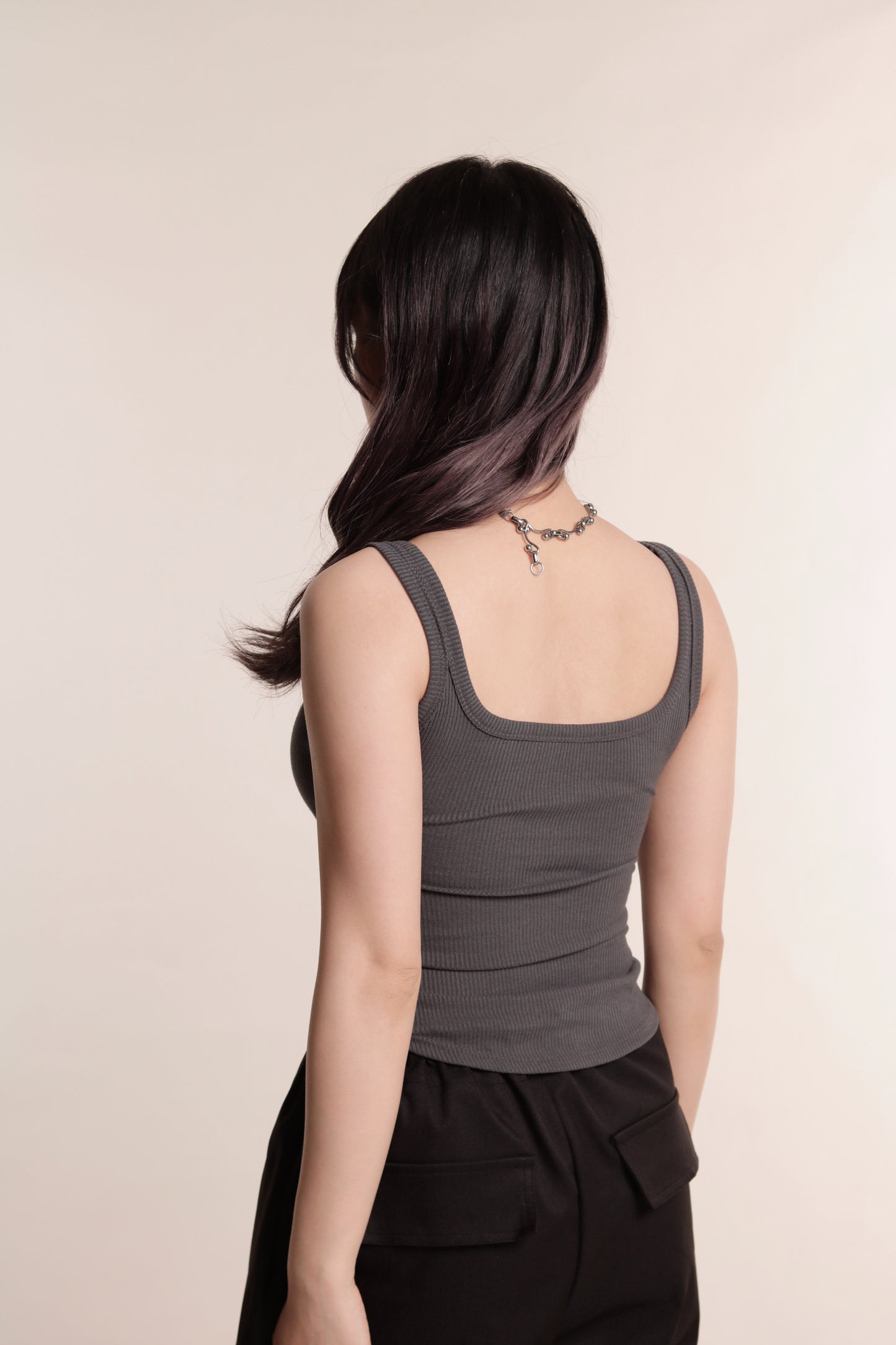 Square Neck Bra Top (Charcoal)