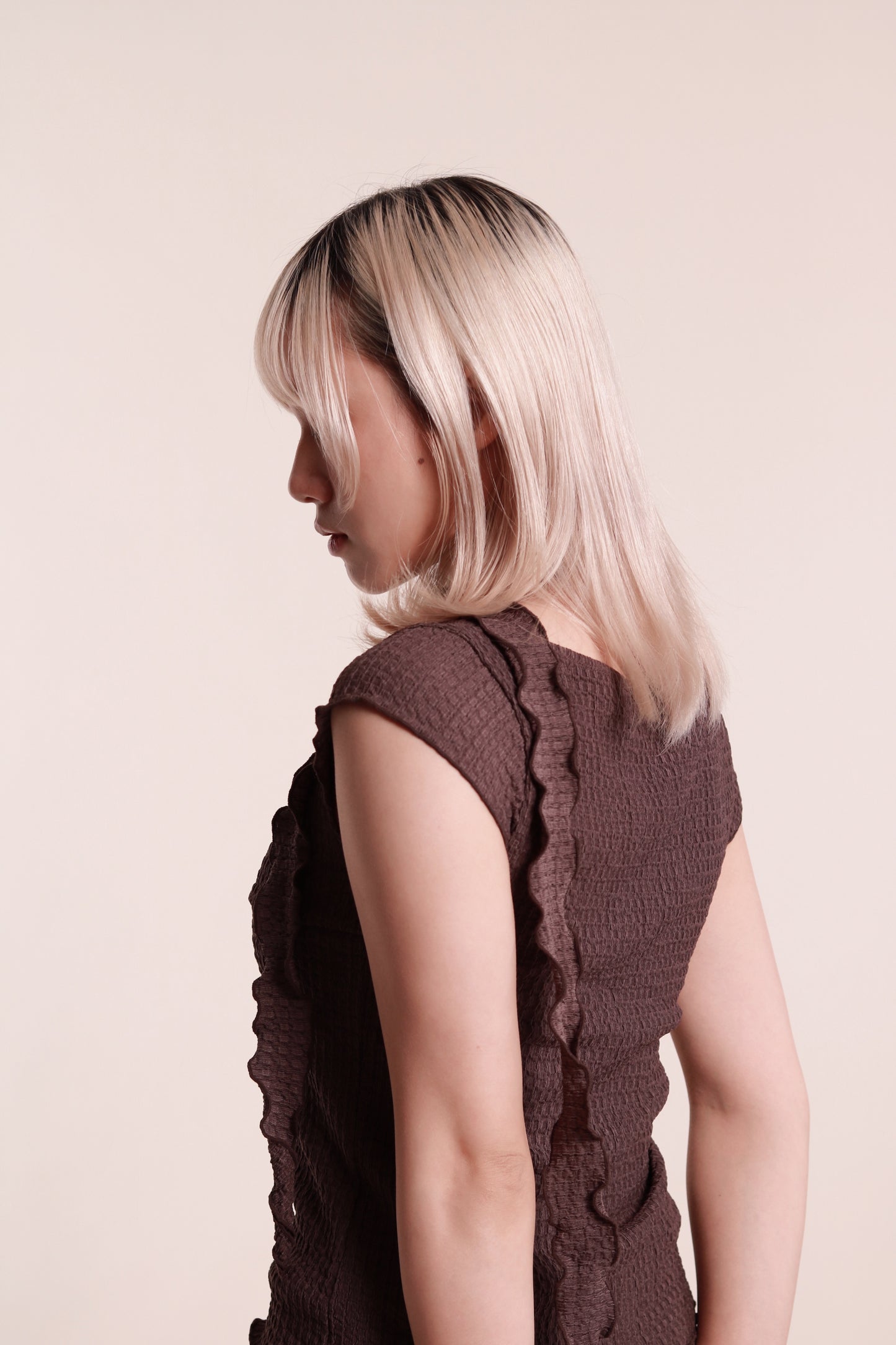 Gathered Tee Set (Brown)