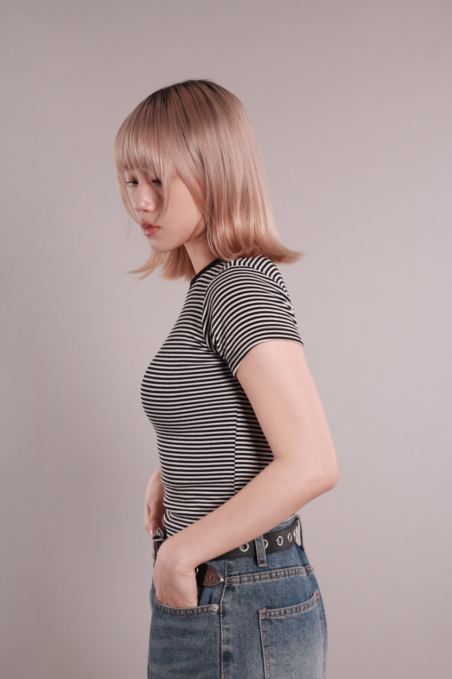 Basic Striped Tee (Black)