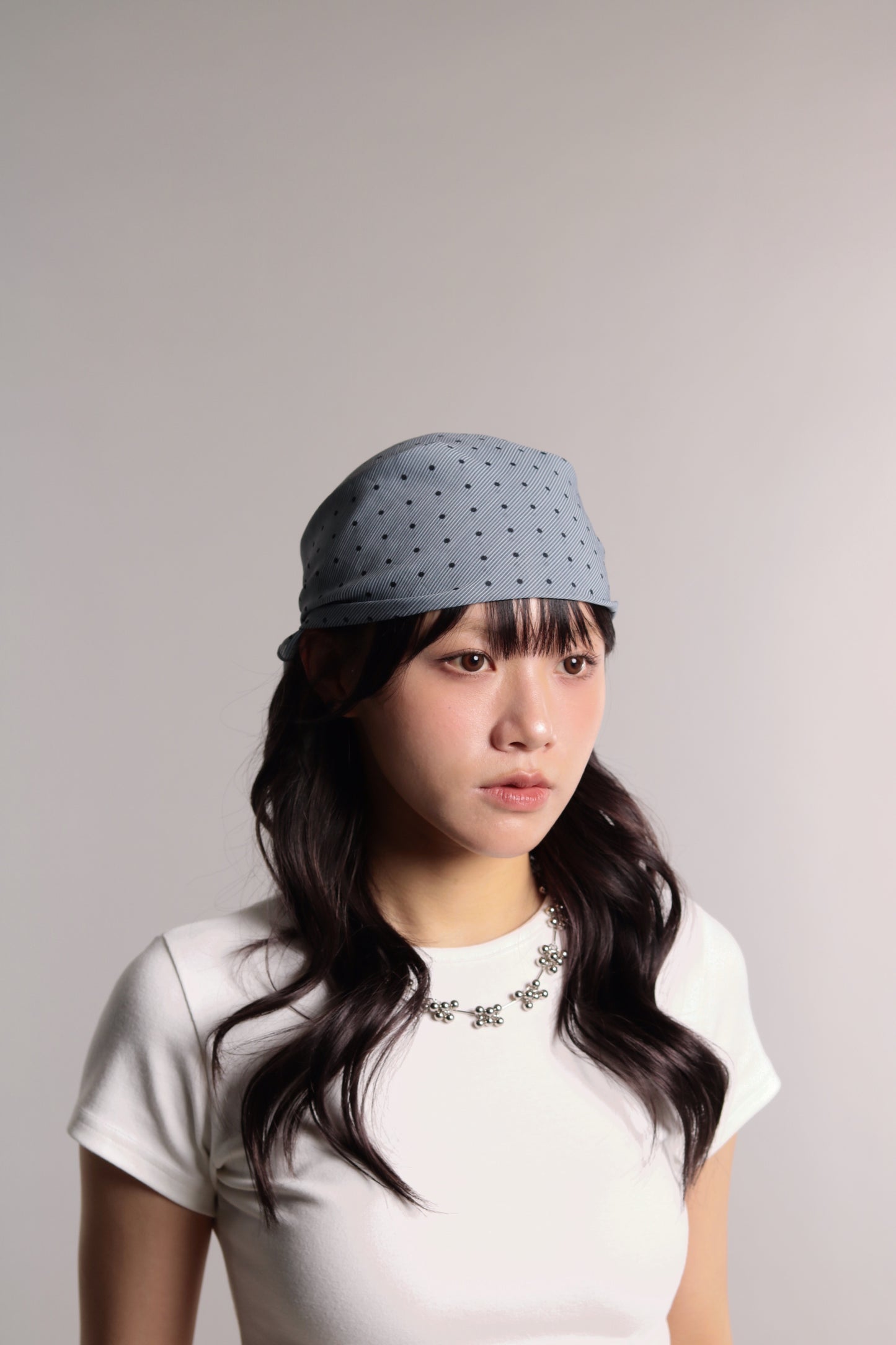 Polka Dot Scarf (Grey Blue)