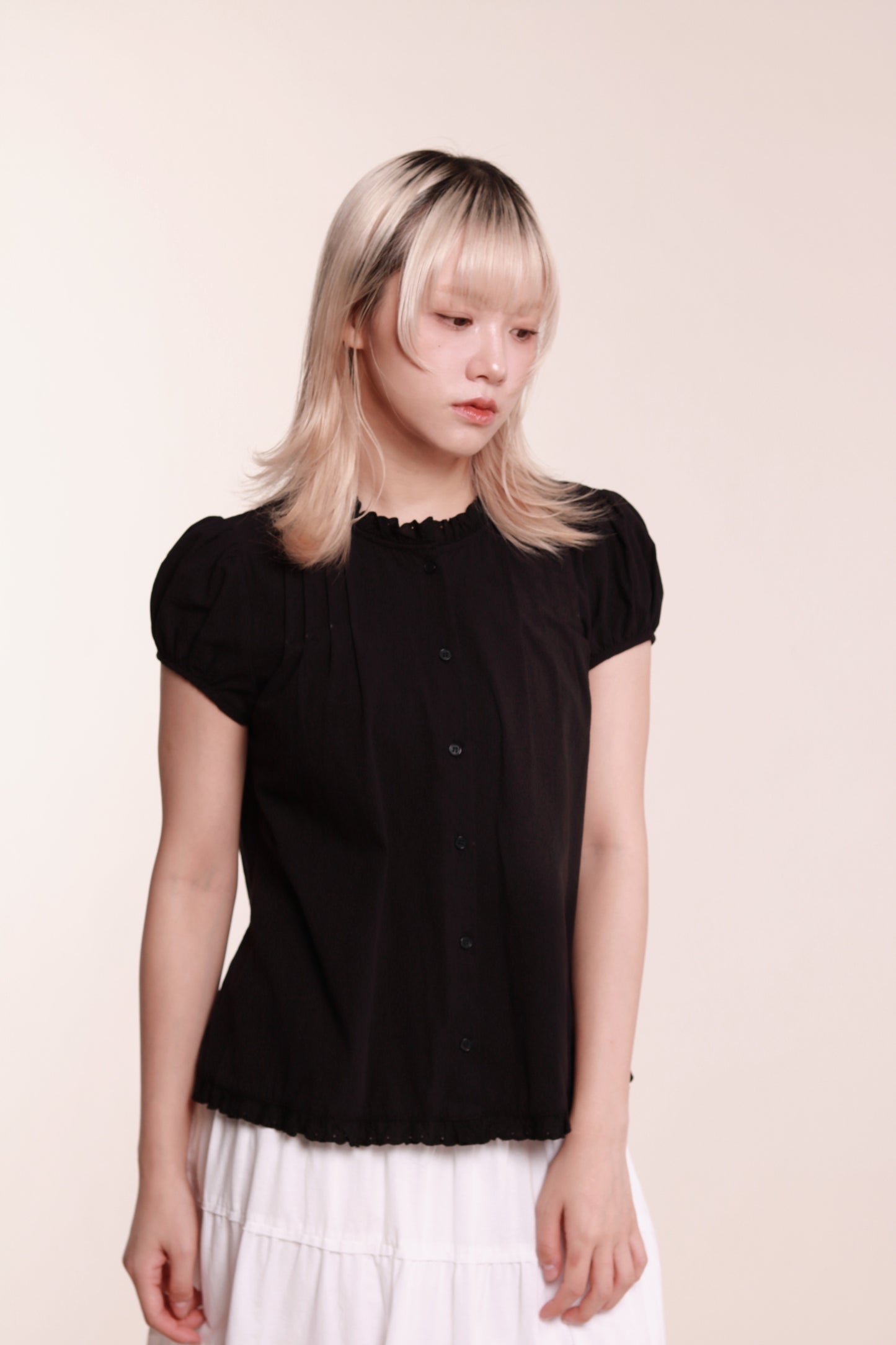Puff Sleeve Blouse (Black)