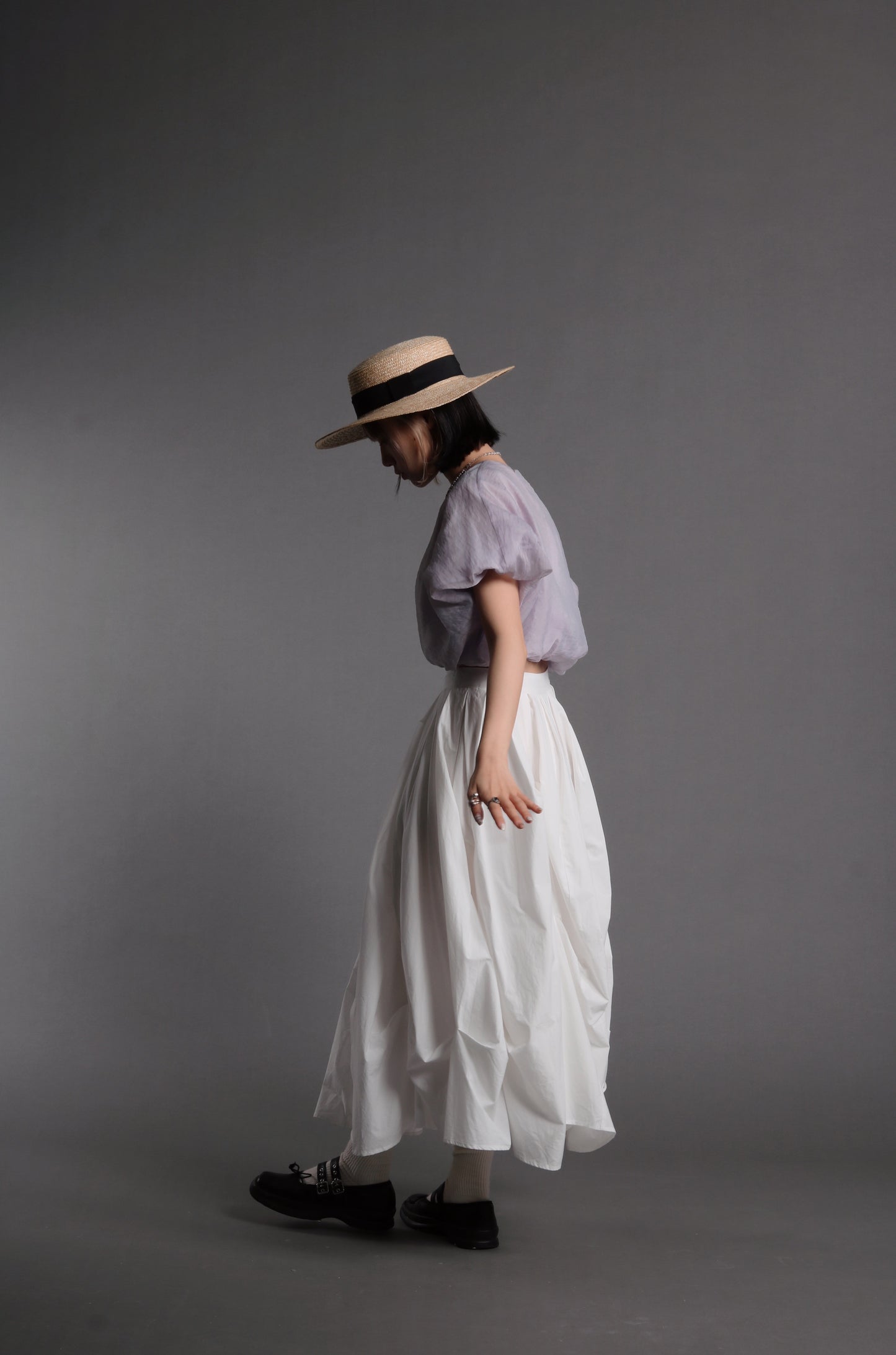 Doll Gathered Skirt (White)