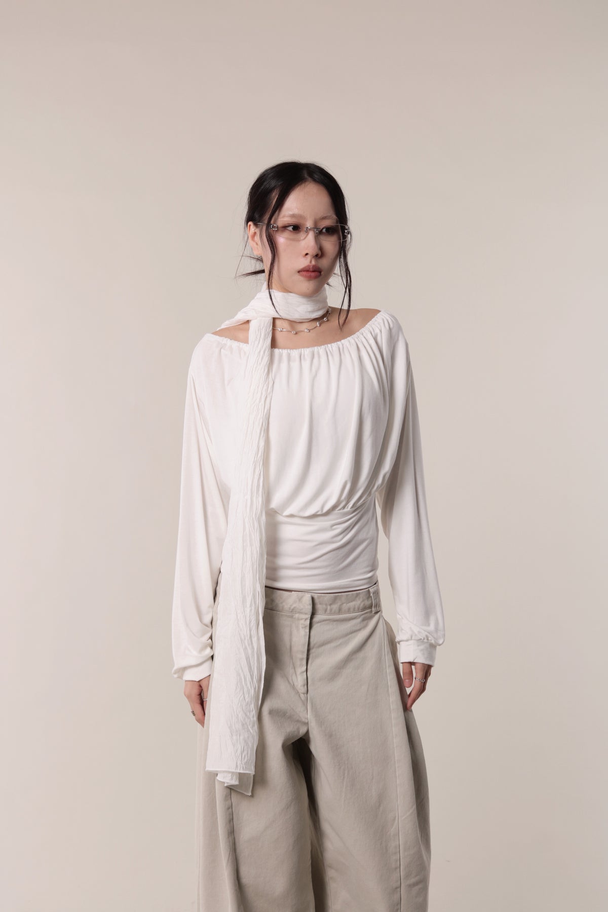 Luna Gathered Top (Ivory)