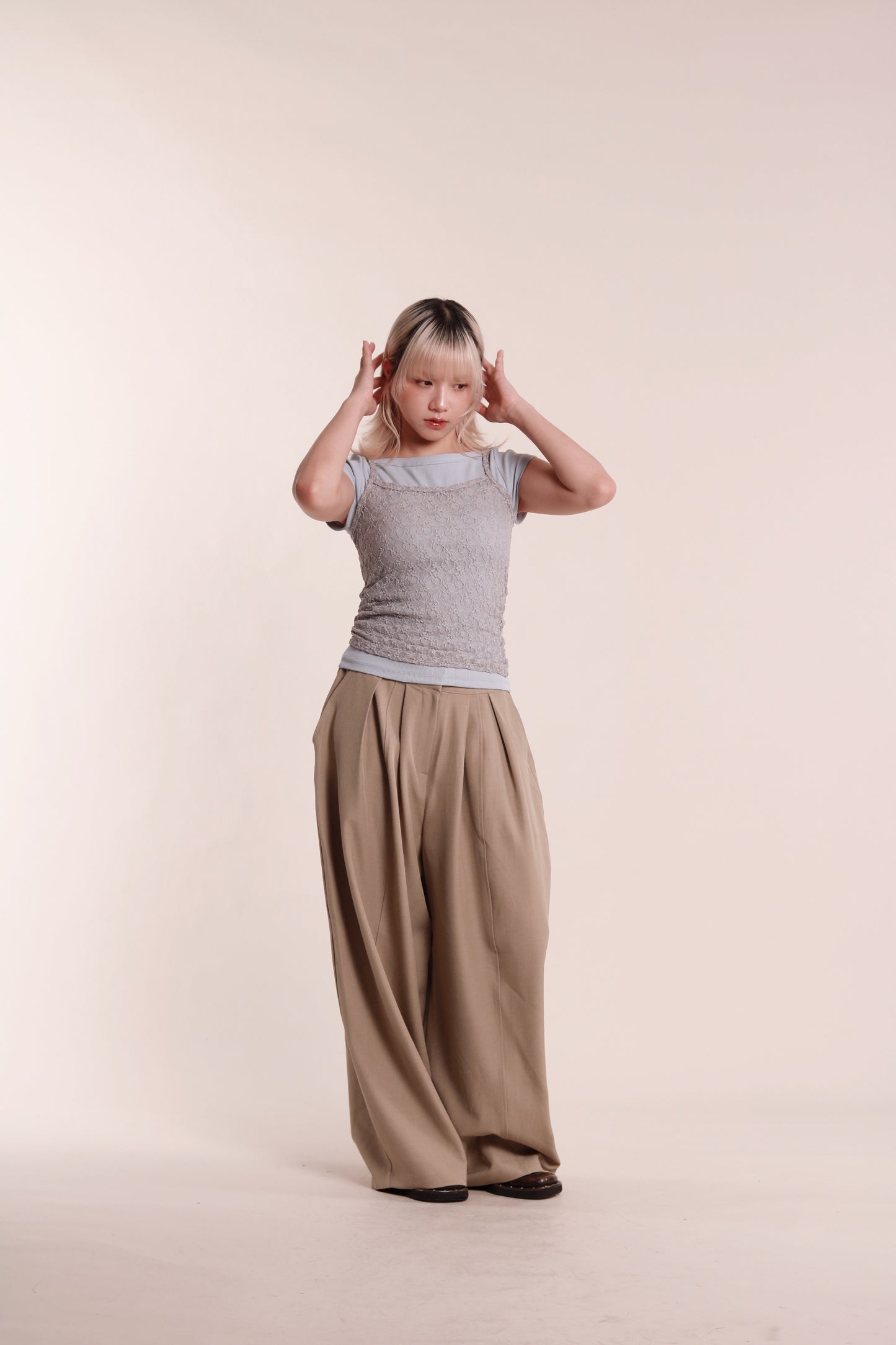 Mesh Sleeveless Top (Grey)