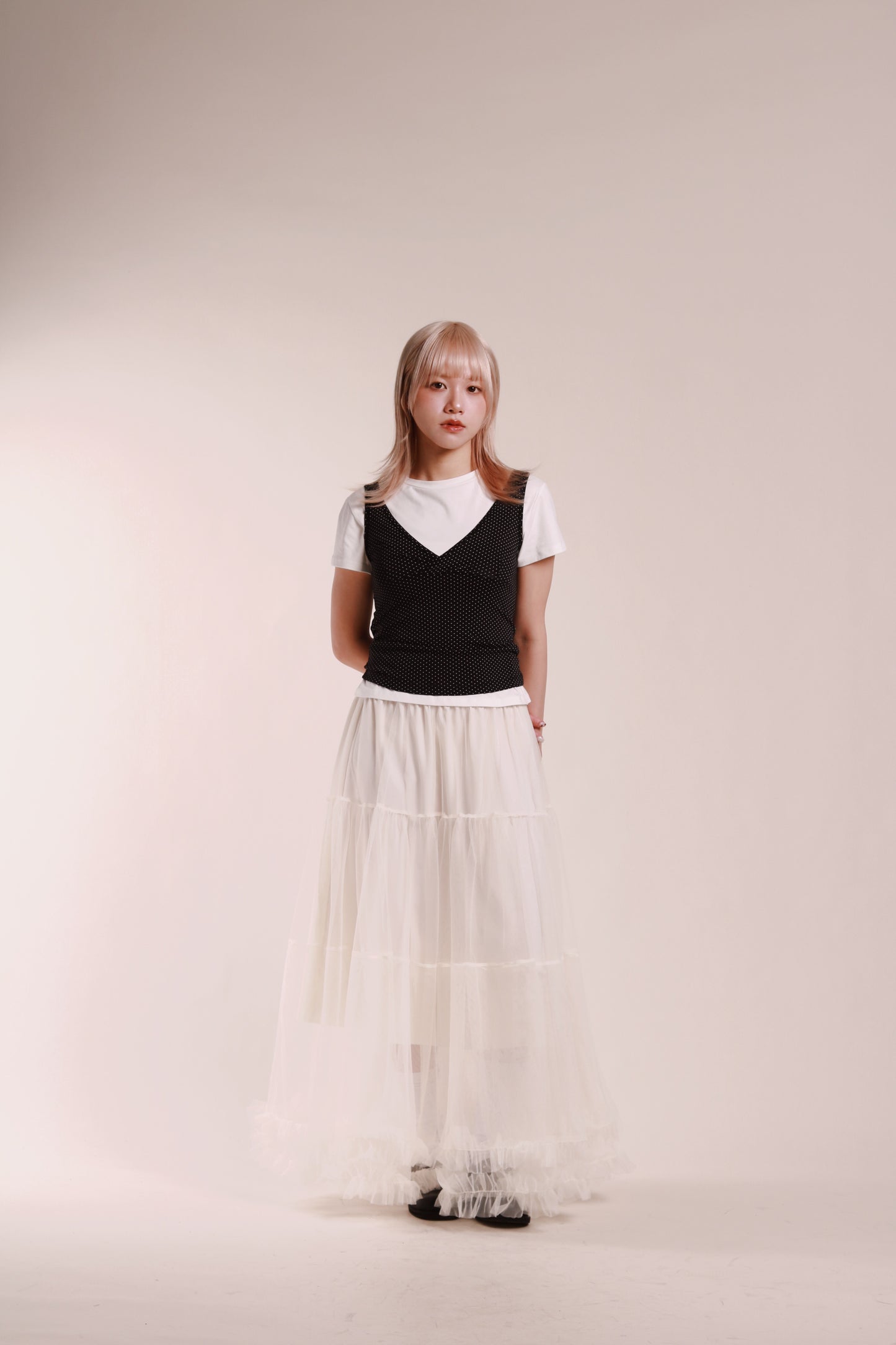 Dot Dot Sleeveless Top (Black)