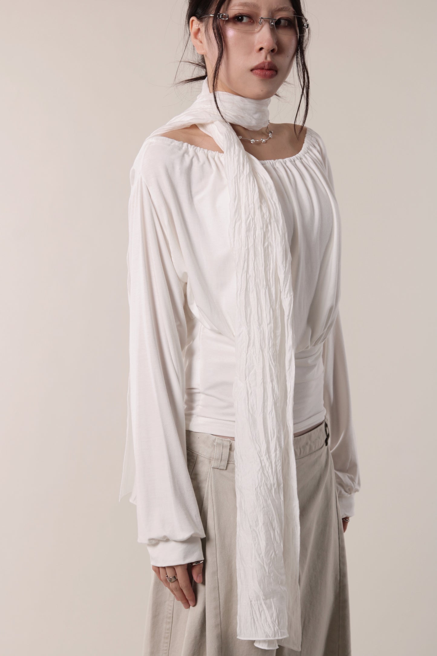 Luna Gathered Top (Ivory)