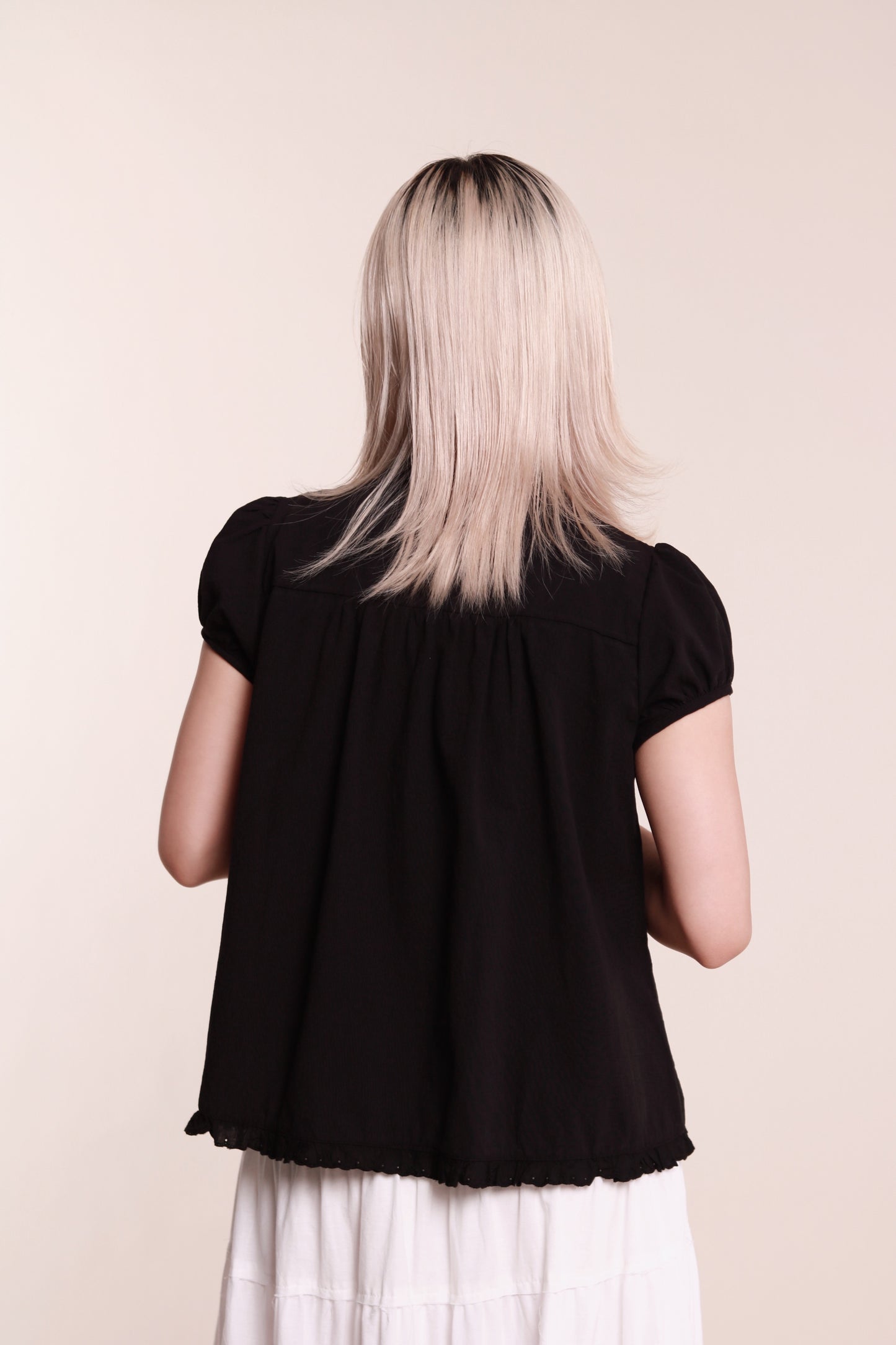 Puff Sleeve Blouse (Black)
