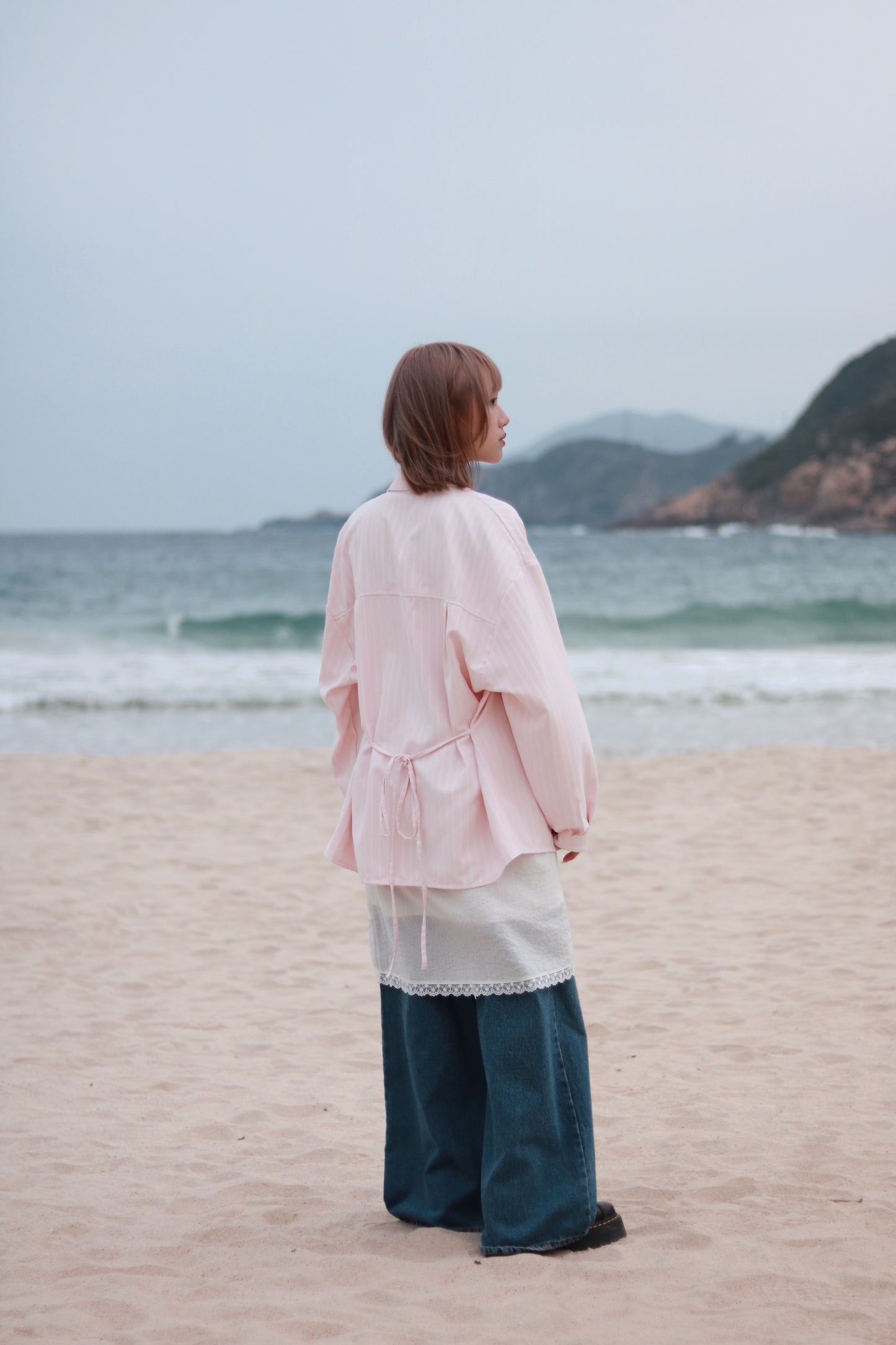 Relaxed Belt Shirt (Pink)