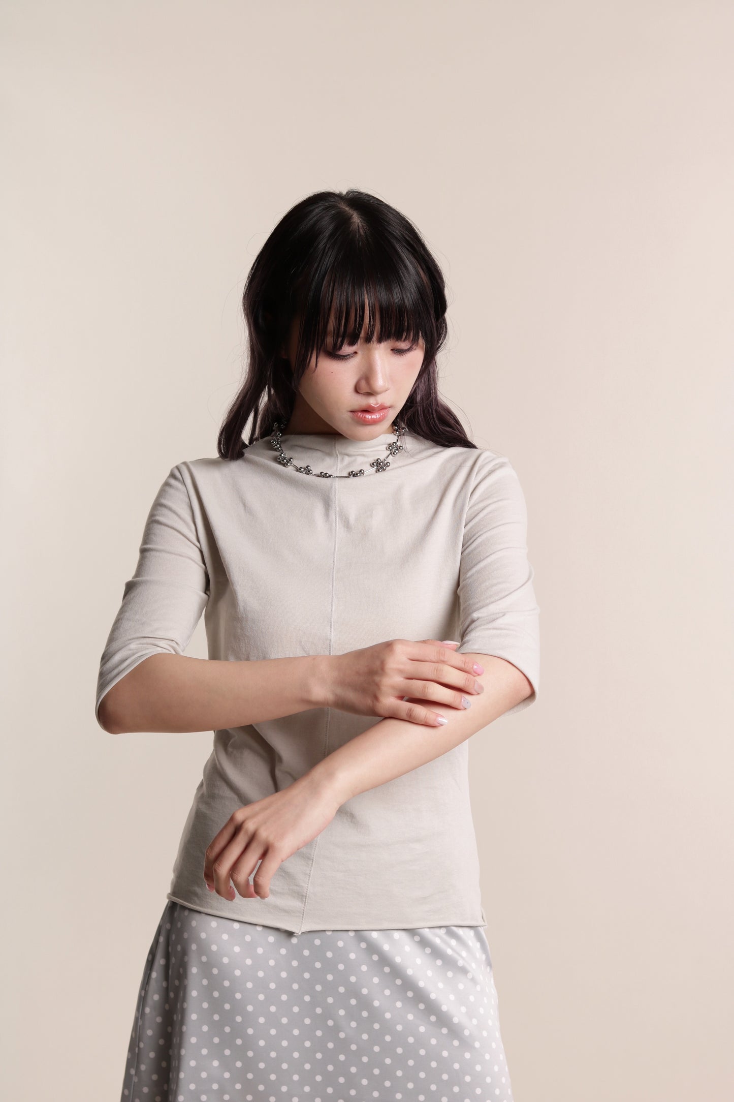 Pure Mock Neck Top (Dusty Green)