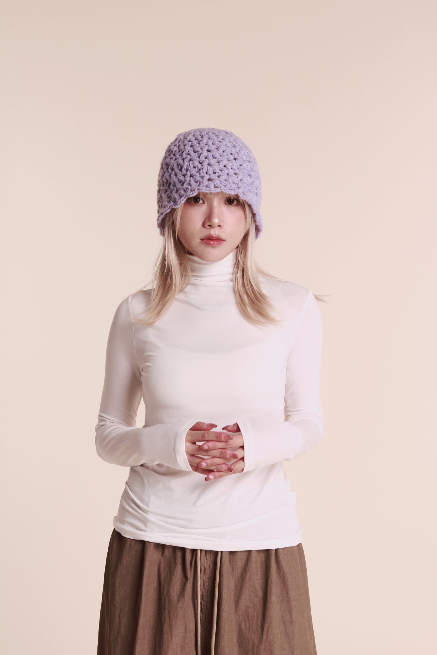 Knit Bucket Hat (Purple)