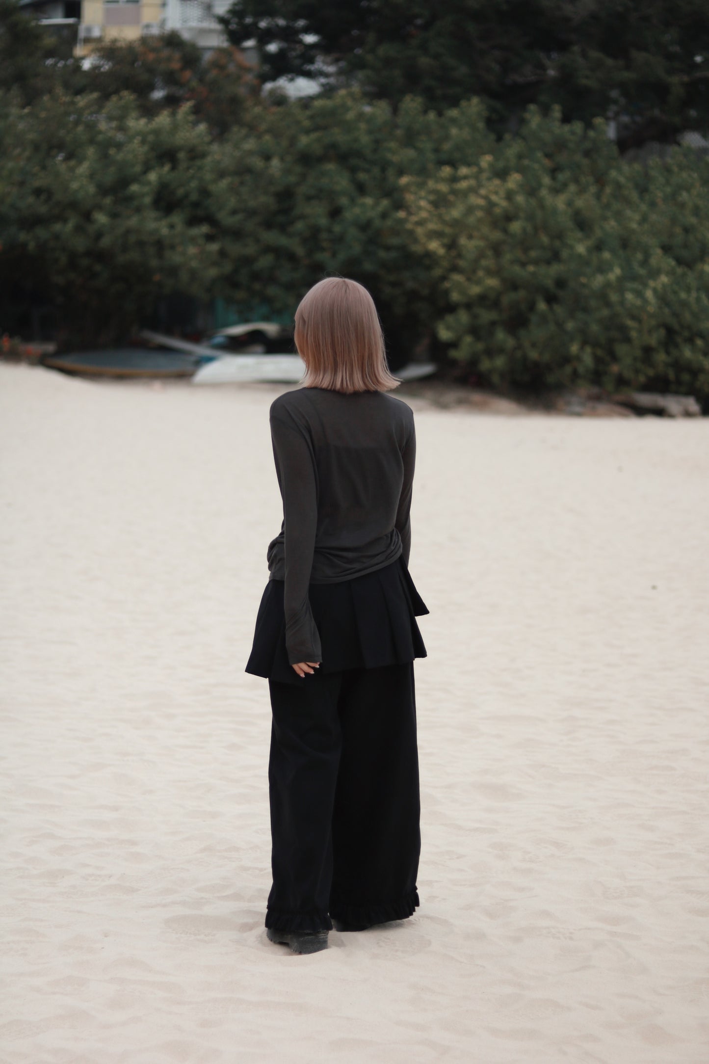 Layered Ruffle Pants (Black)