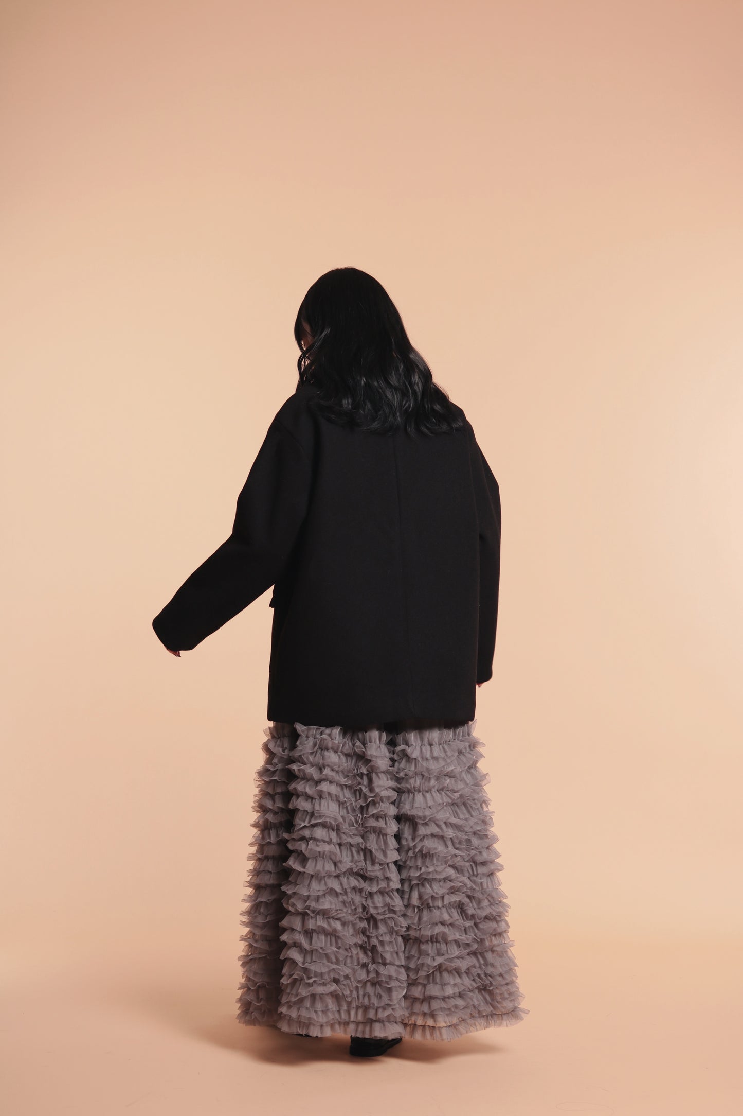 Doll Ruffle Lace Skirt (Grey)