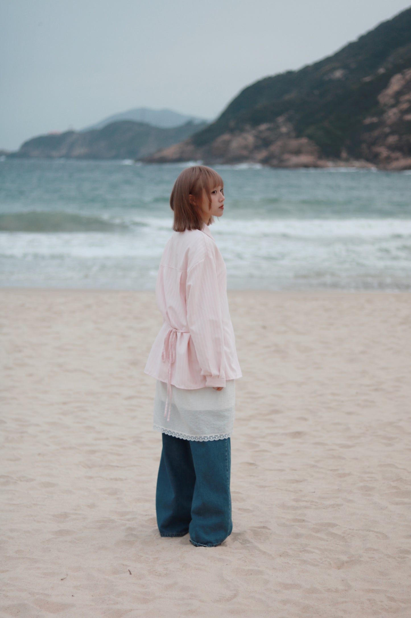 Relaxed Belt Shirt (Pink)