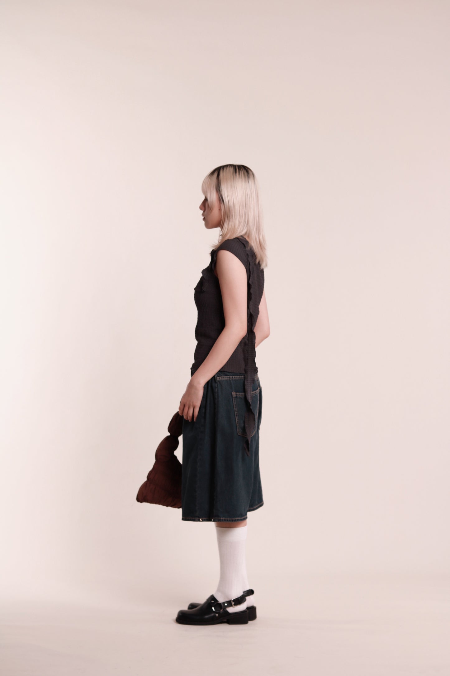 Gathered Tee Set (Charcoal)