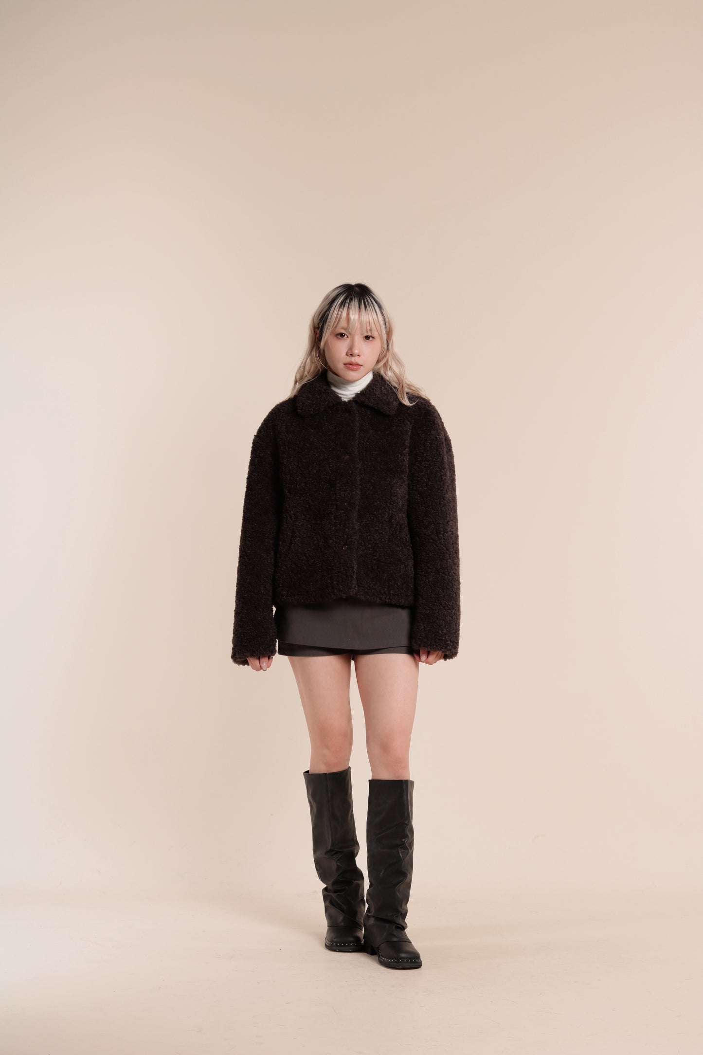 Belted Pants Skirt (Charcoal)