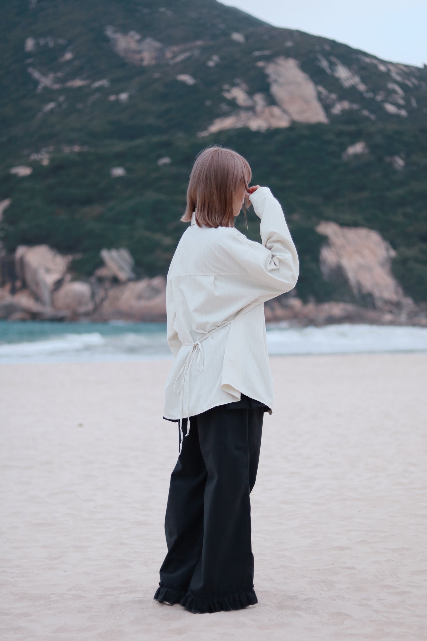 Relaxed Belt Shirt (Ivory)