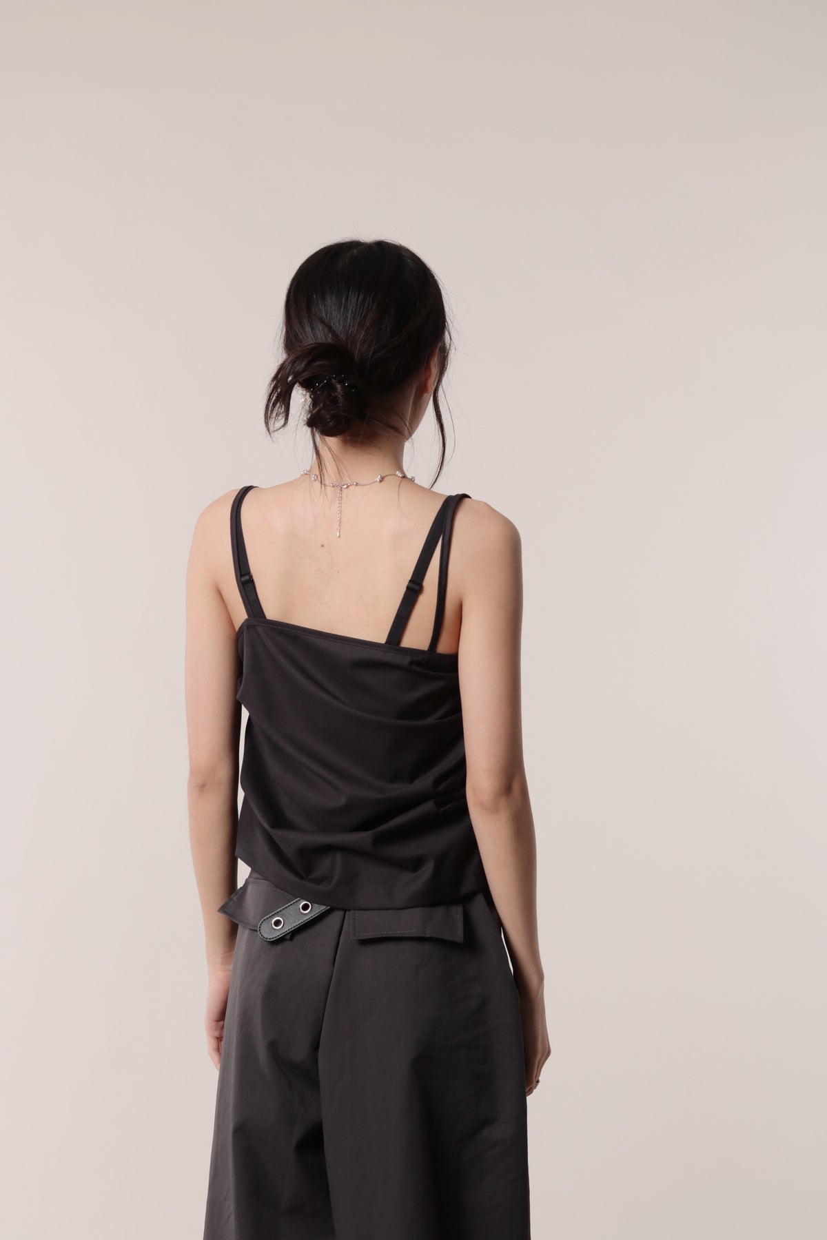 Boyce Gathered Sleeveless Top (Charcoal)