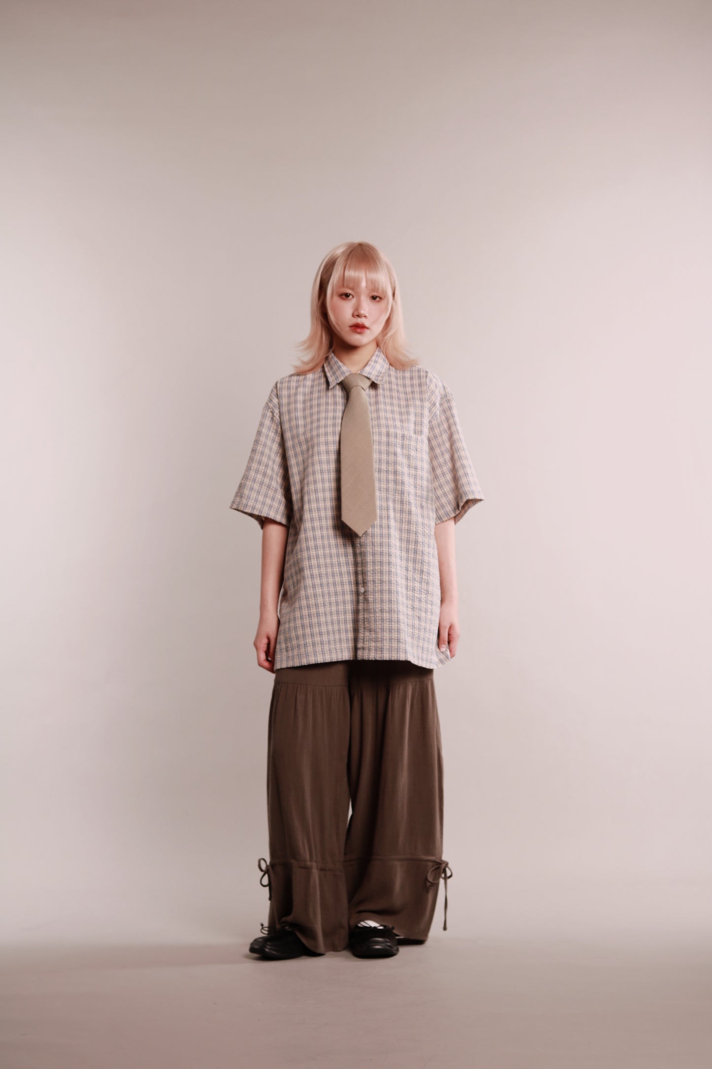 Plaid Loose Shirt (Blue)