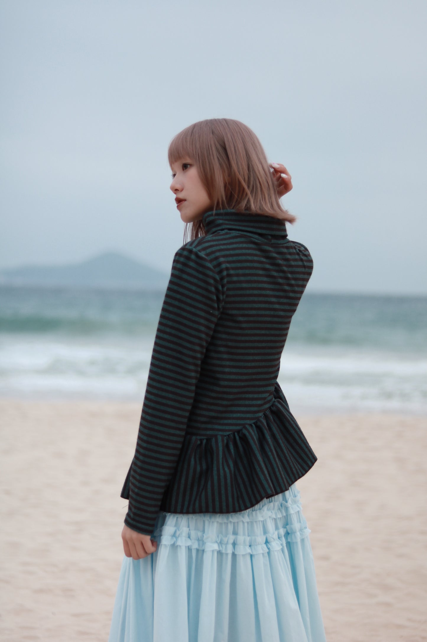 Striped Ruffle Top (Mint)