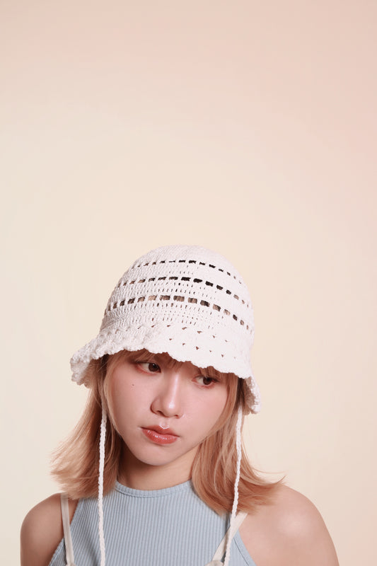 Mesh Bucket Hat (White)