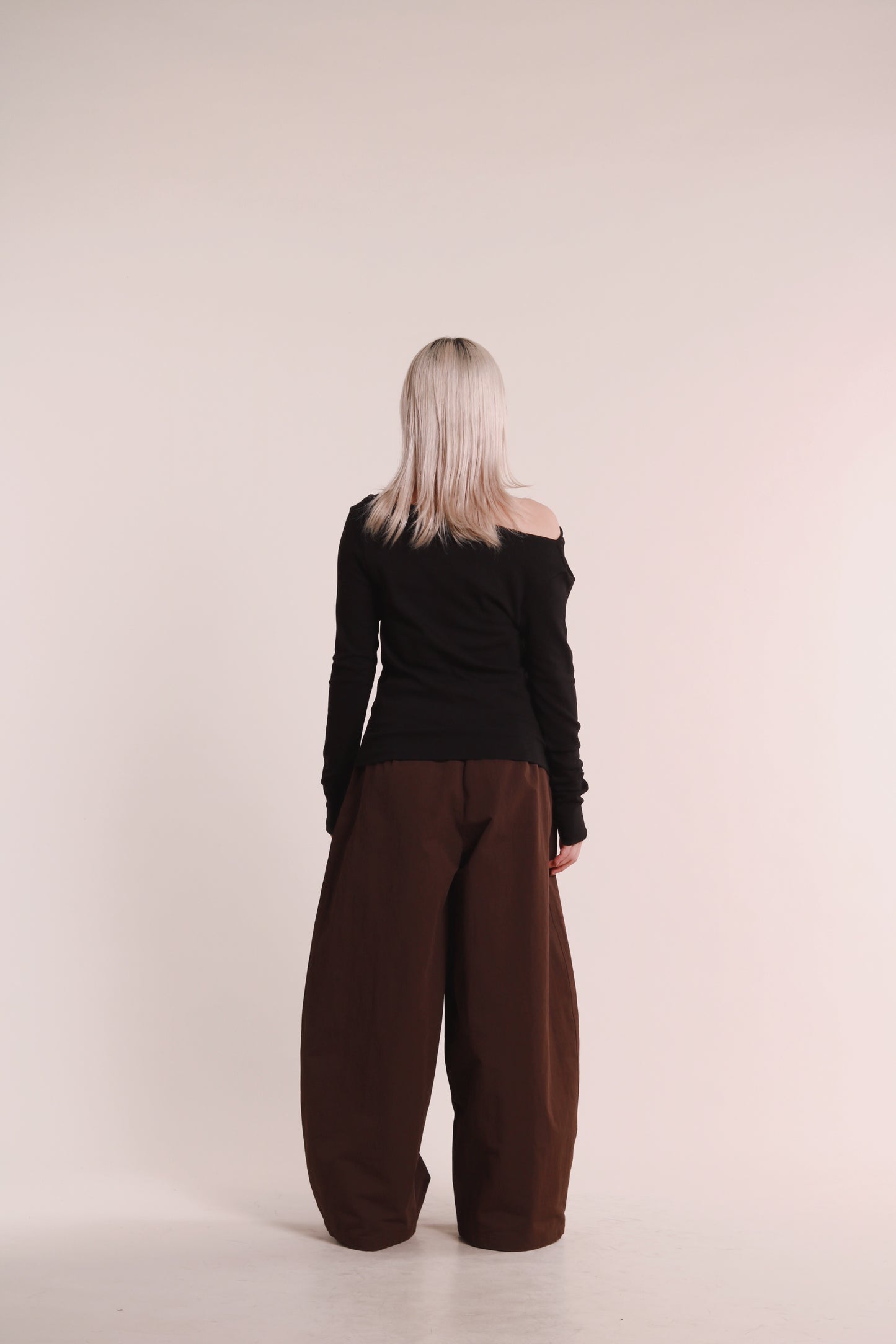 Gathered Long Tee (Black)