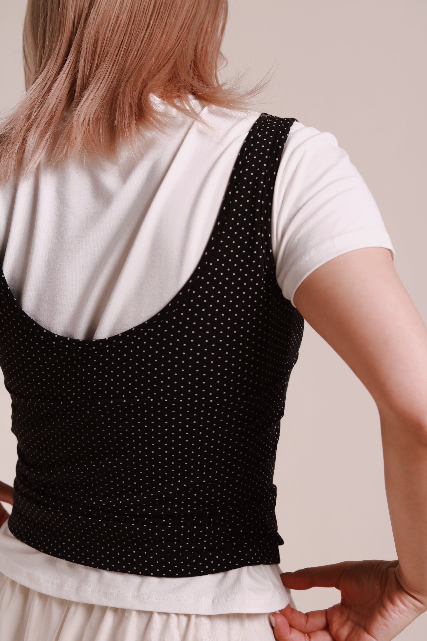 Dot Dot Sleeveless Top (Black)