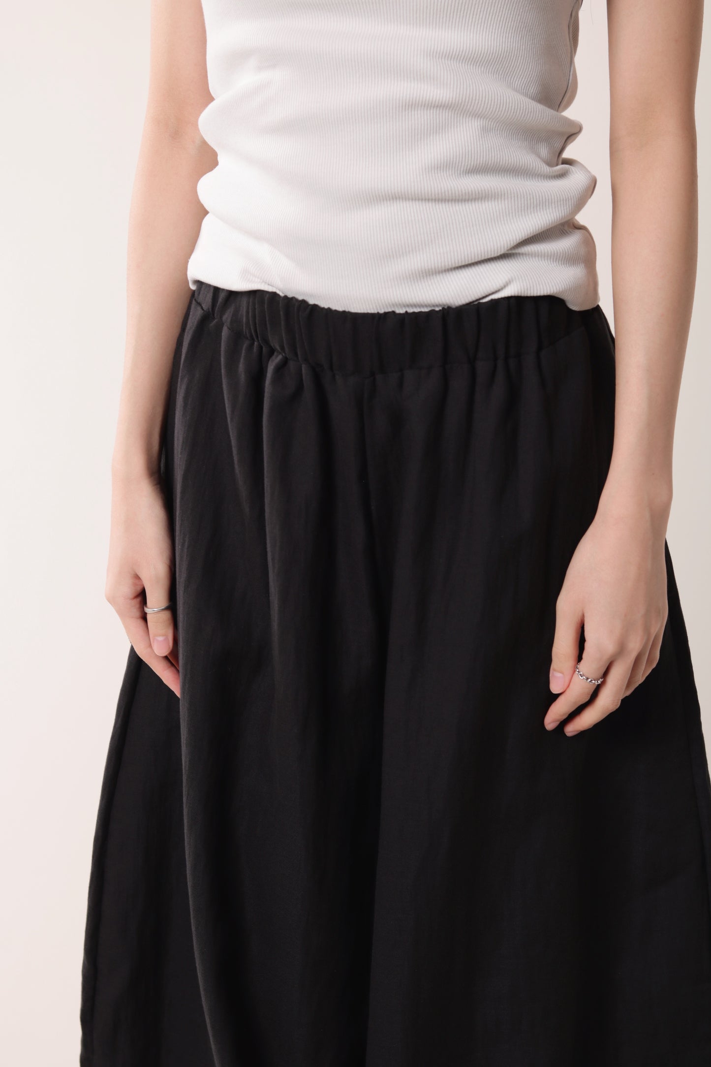Linen Bubble Pants (Black)