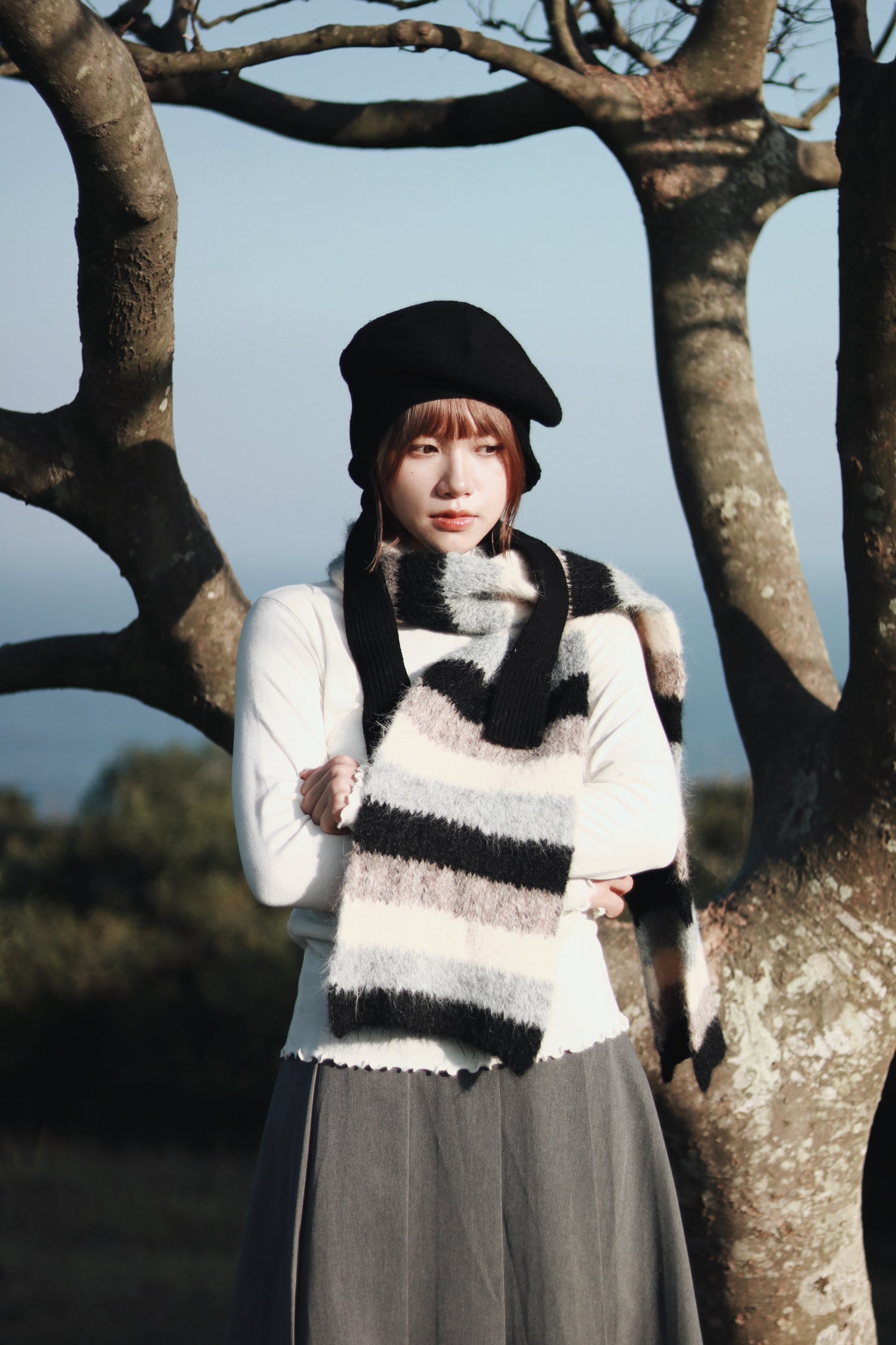 Rainbow Muffler (Black/Brown)