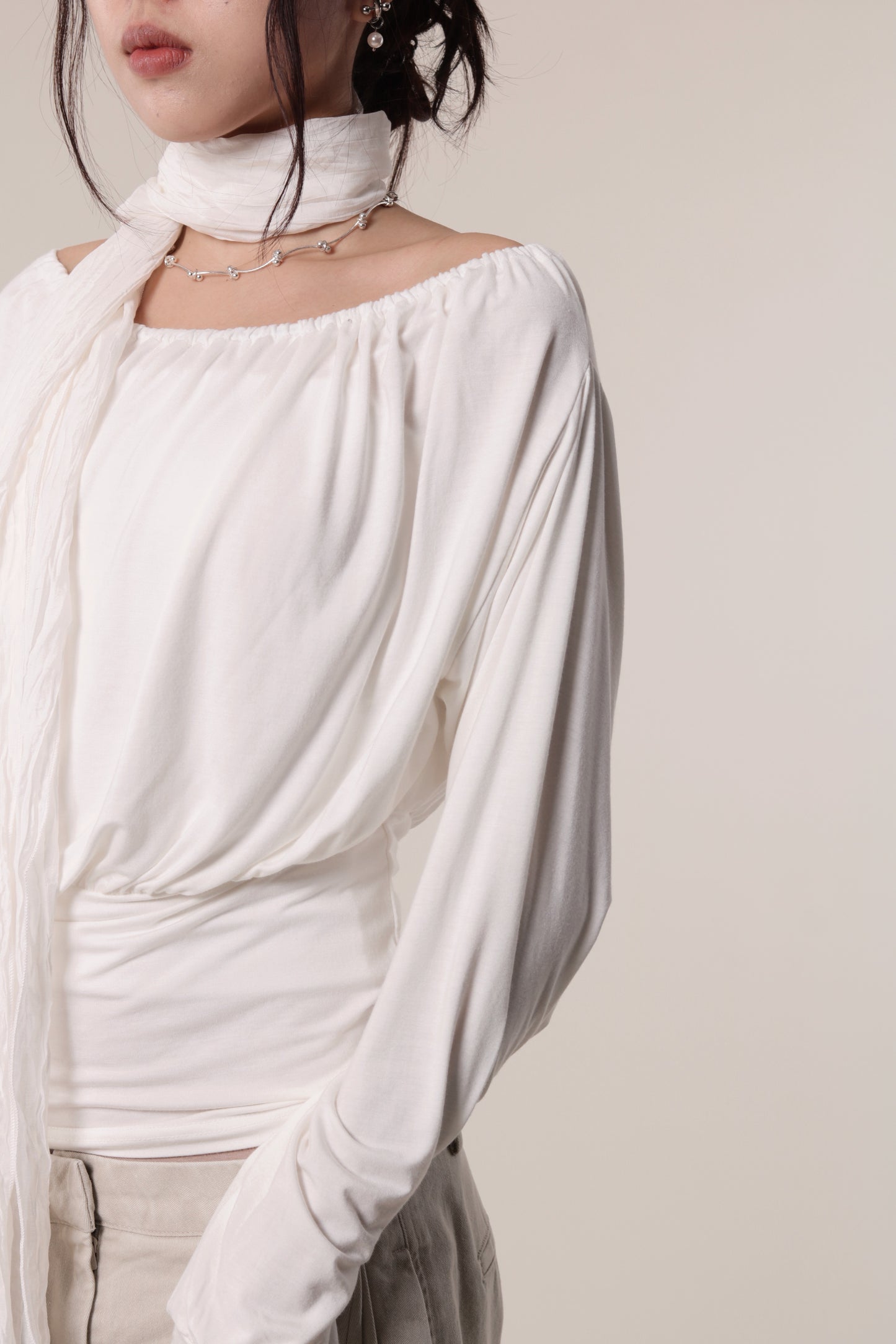 Luna Gathered Top (Ivory)