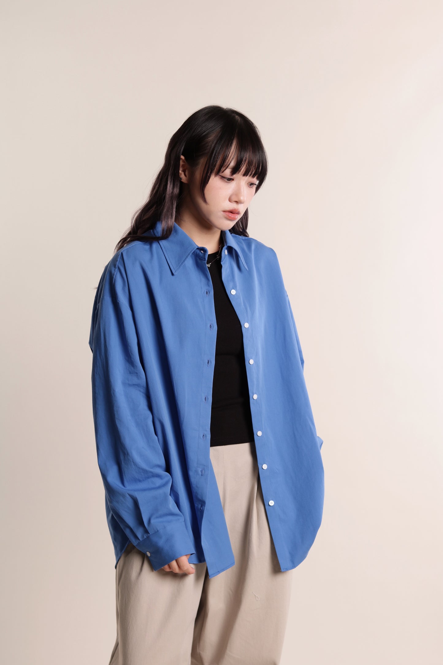 Oversized Boyfriend Shirt (Blue)
