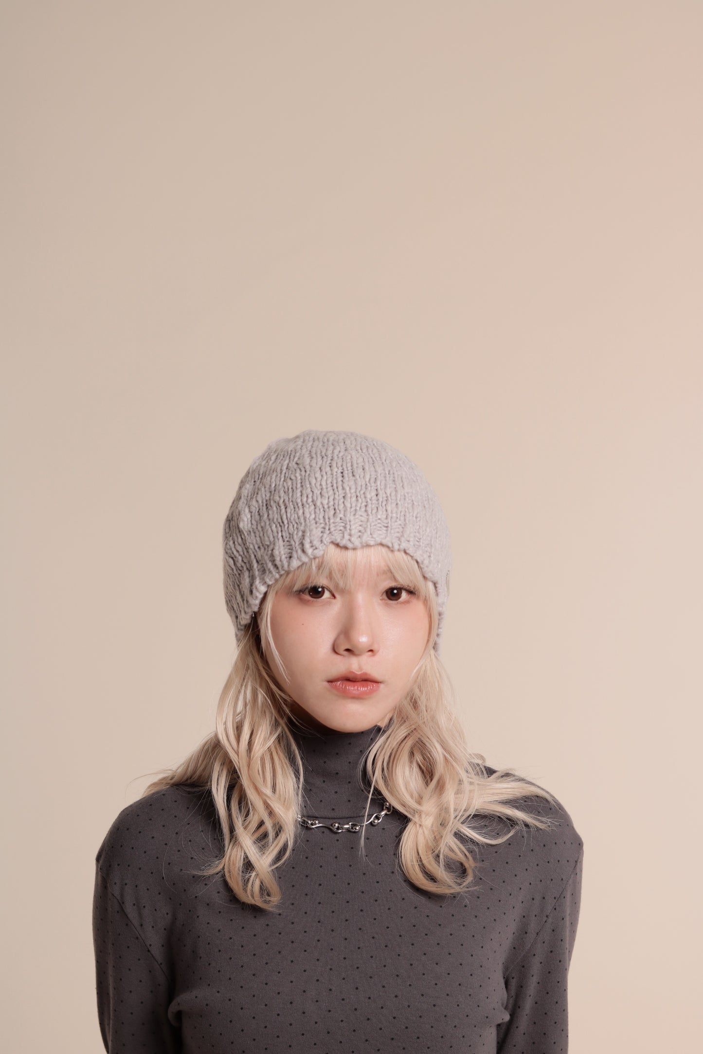 Knit Beanie (Light Grey)