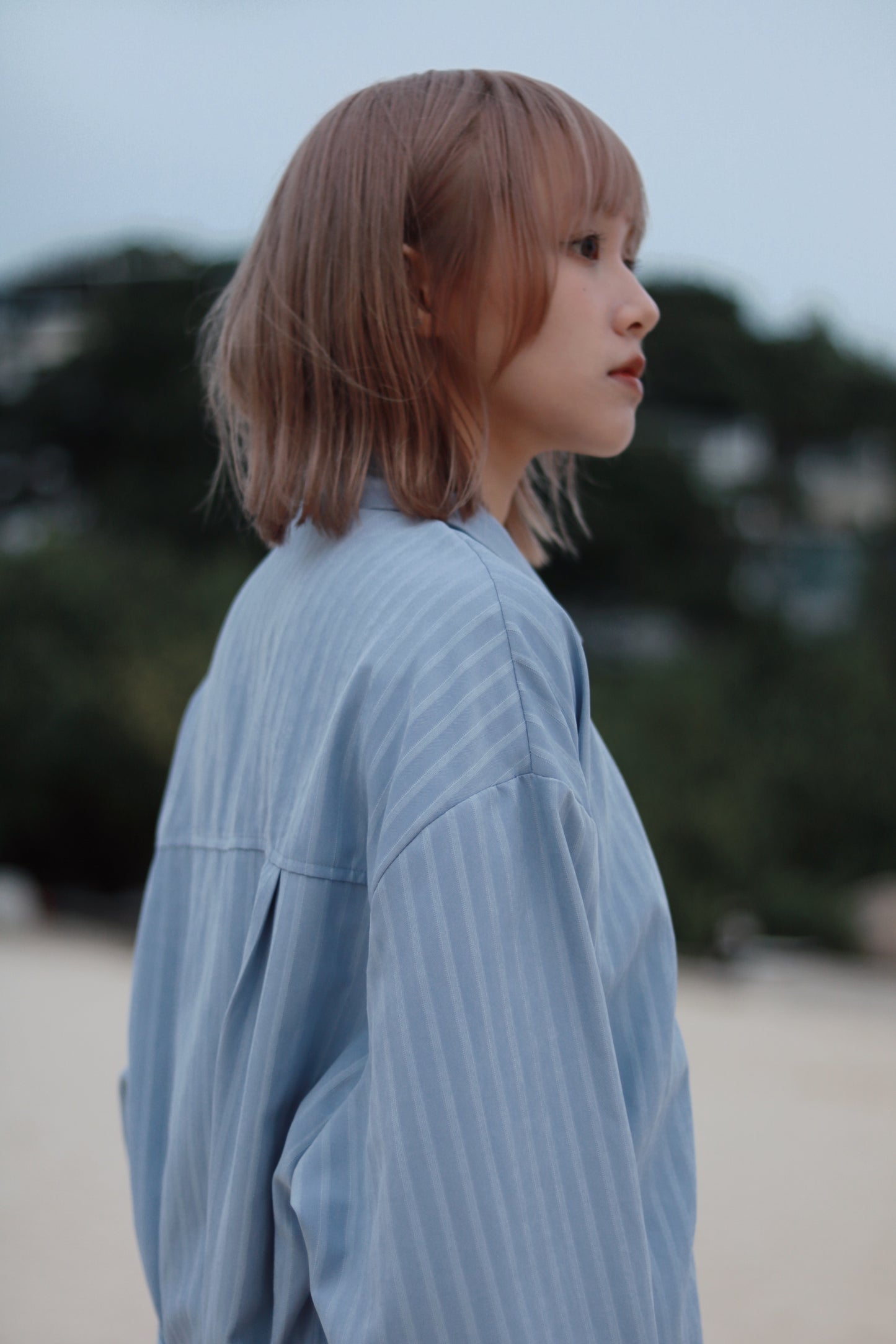 Relaxed Belt Shirt (Blue)