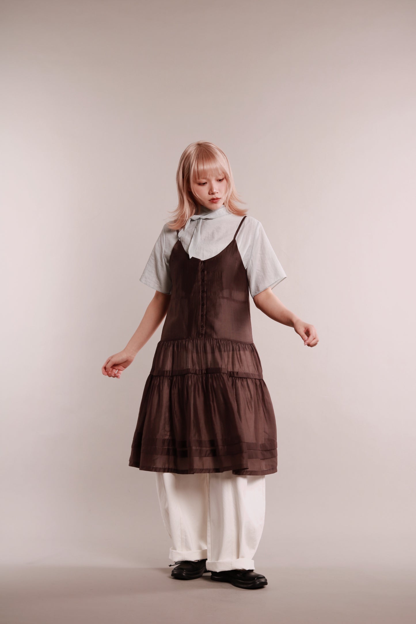 See Through Tie Top (Sky)