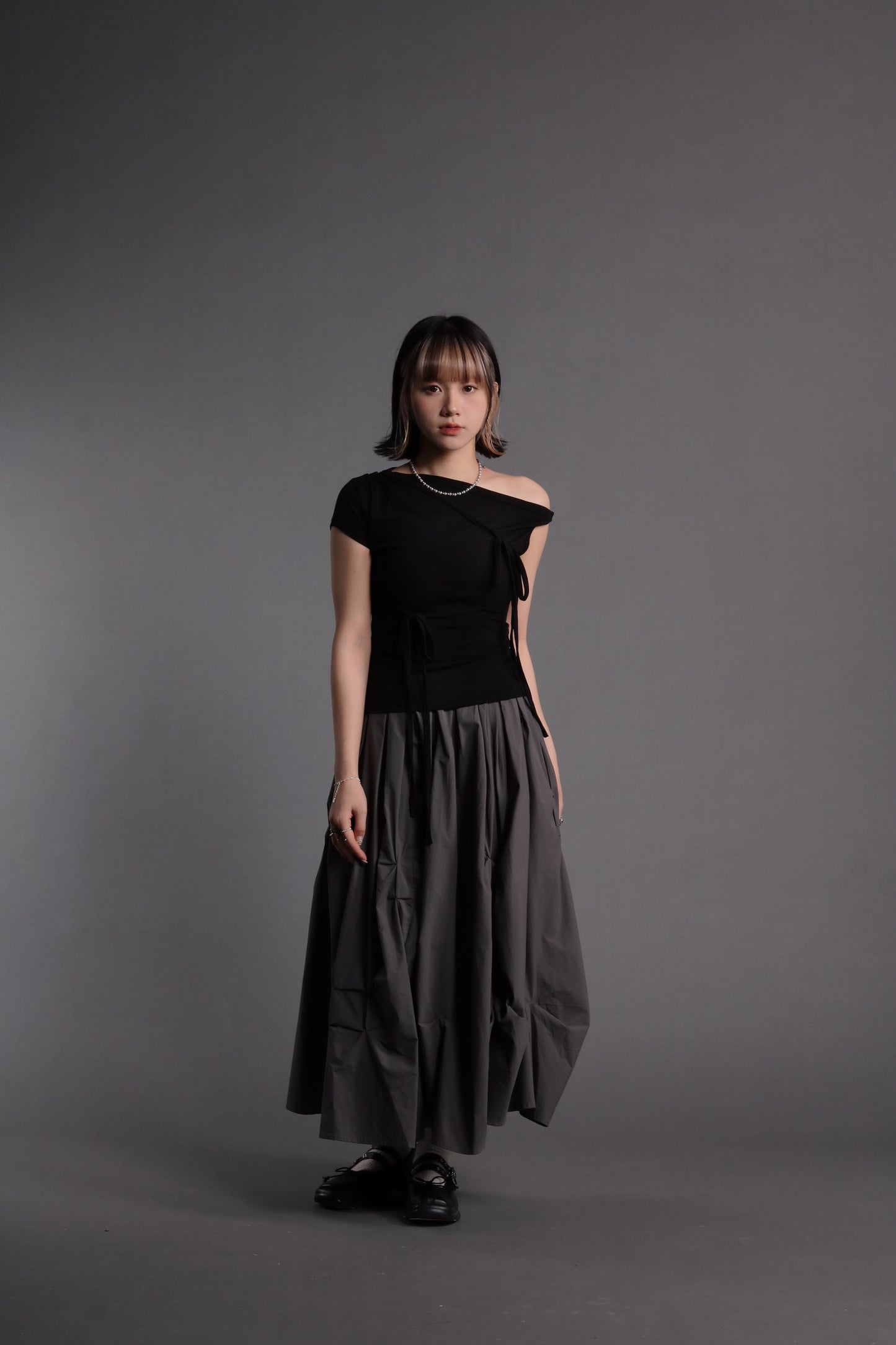 Doll Gathered Skirt (Charcoal)