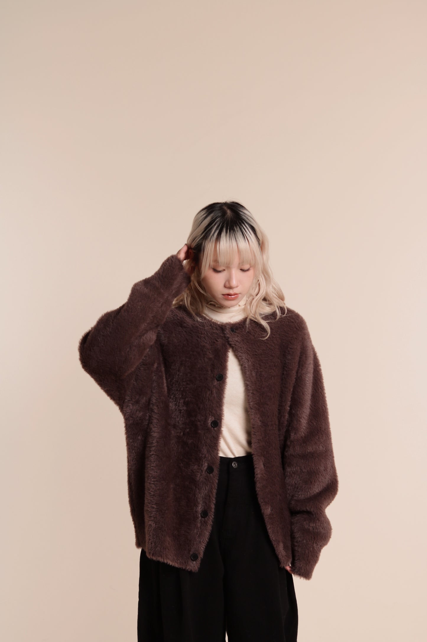 Fluffy Cardigan (Brown)