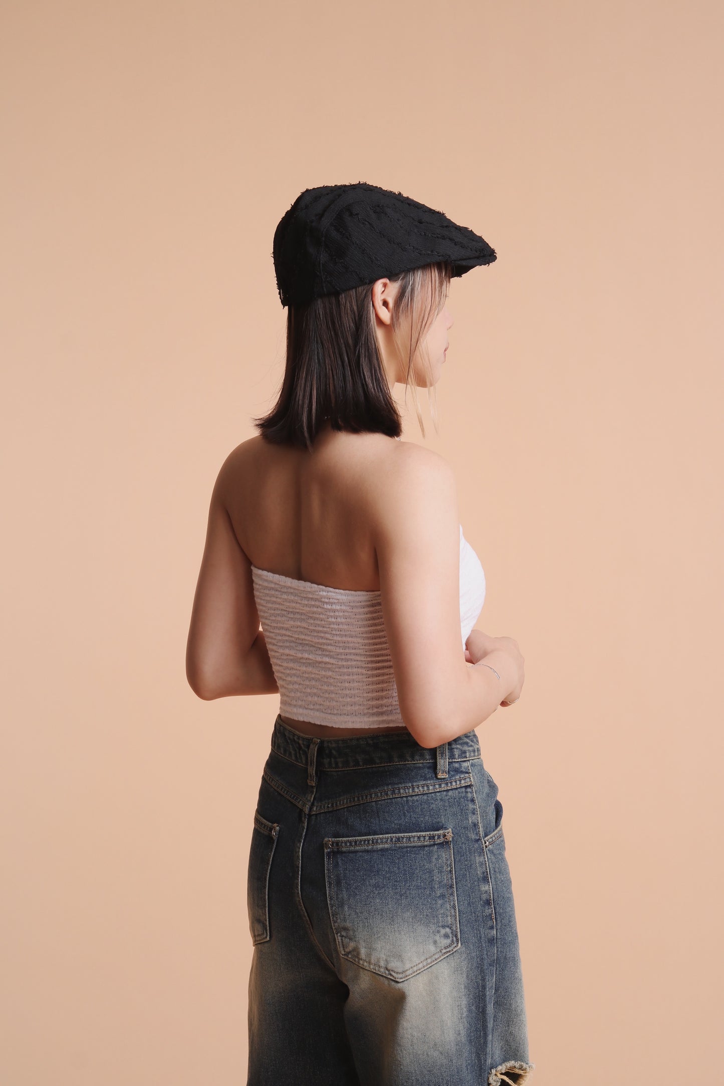 Frayed News Cap (Black)