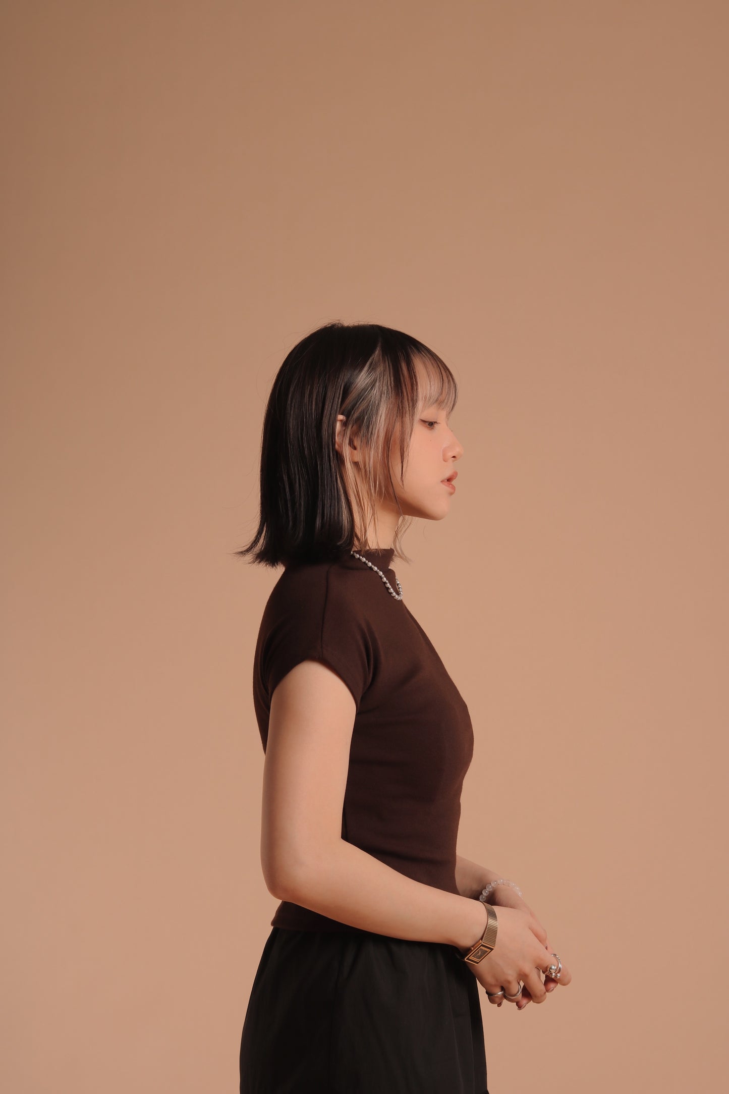 Cap Sleeve Tee (Brown)