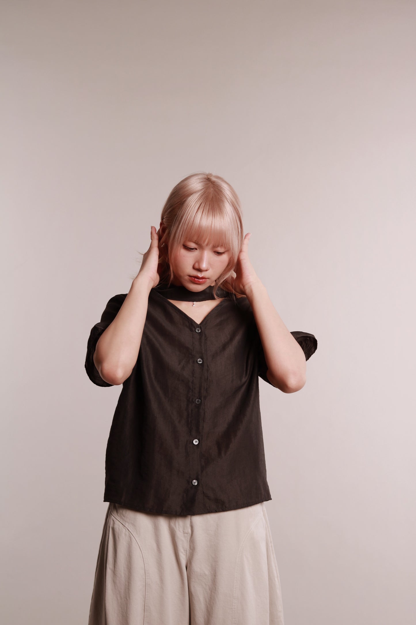 See Through Tie Top (Black)