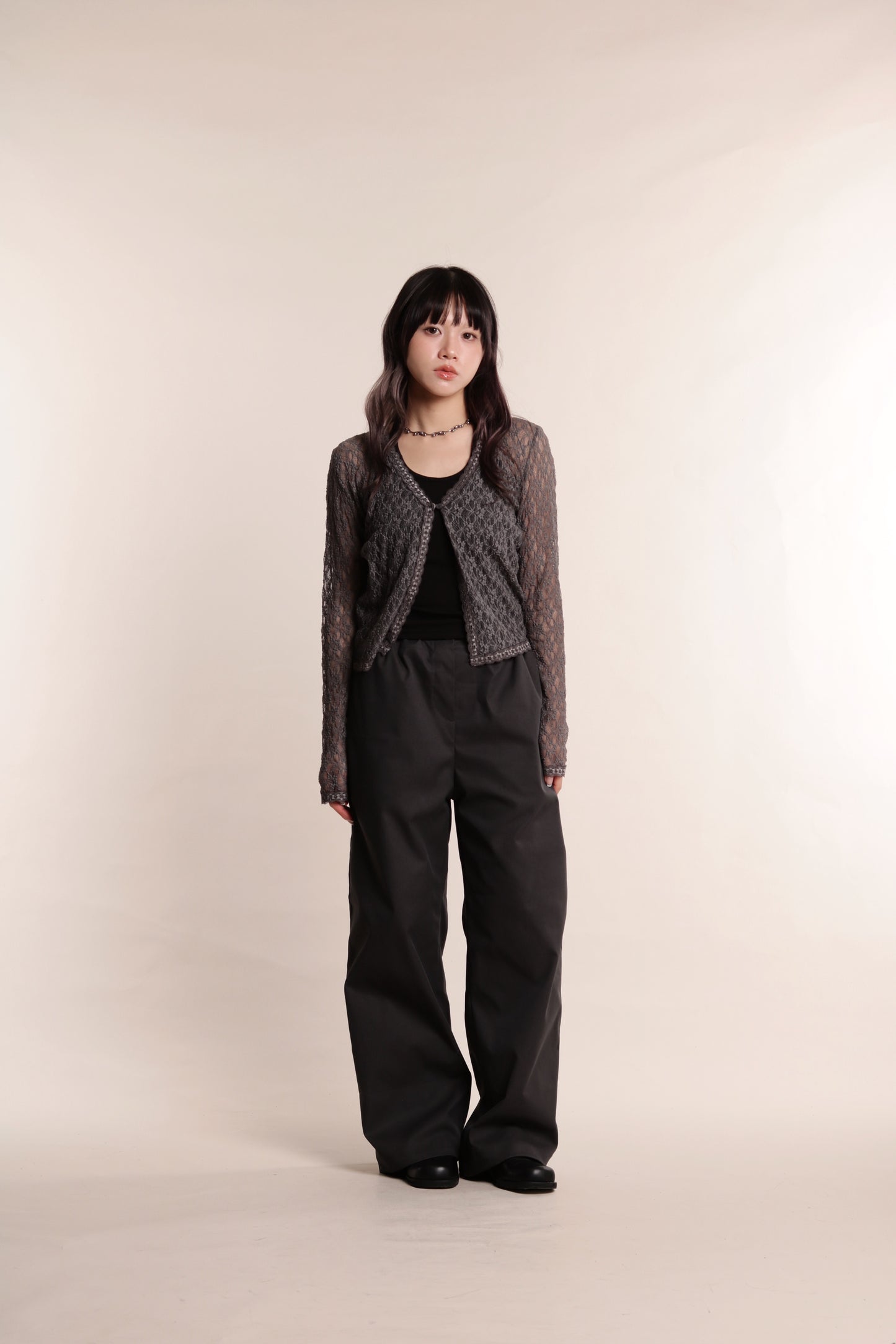 Delia Gathered Pants (Charcoal)