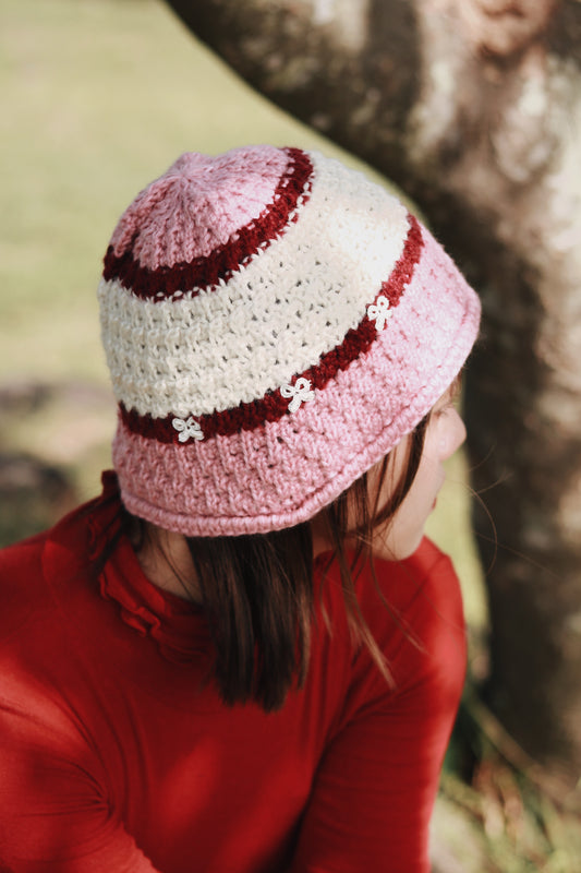 Little Ribbon Bucket Hat (Pink)